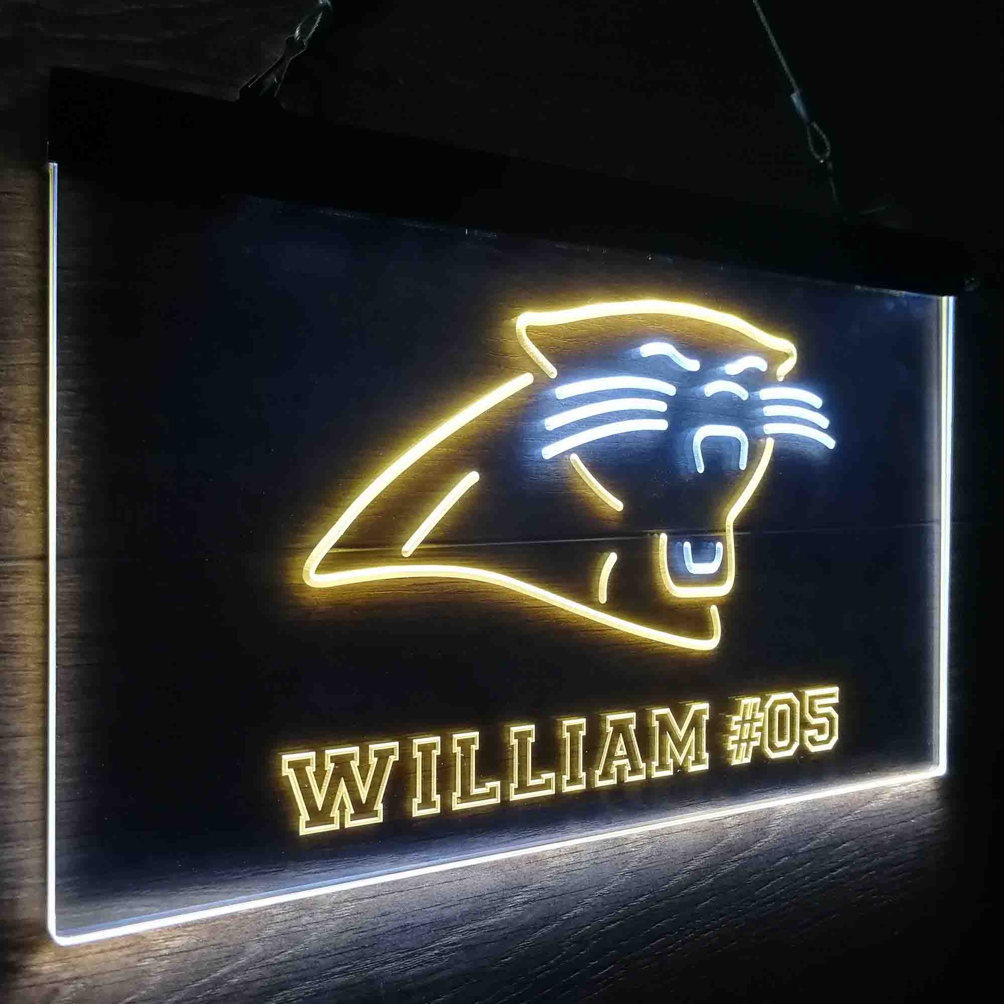 Personalized Carolina Panthers Team Number Neon-Like LED Sign - Image 18