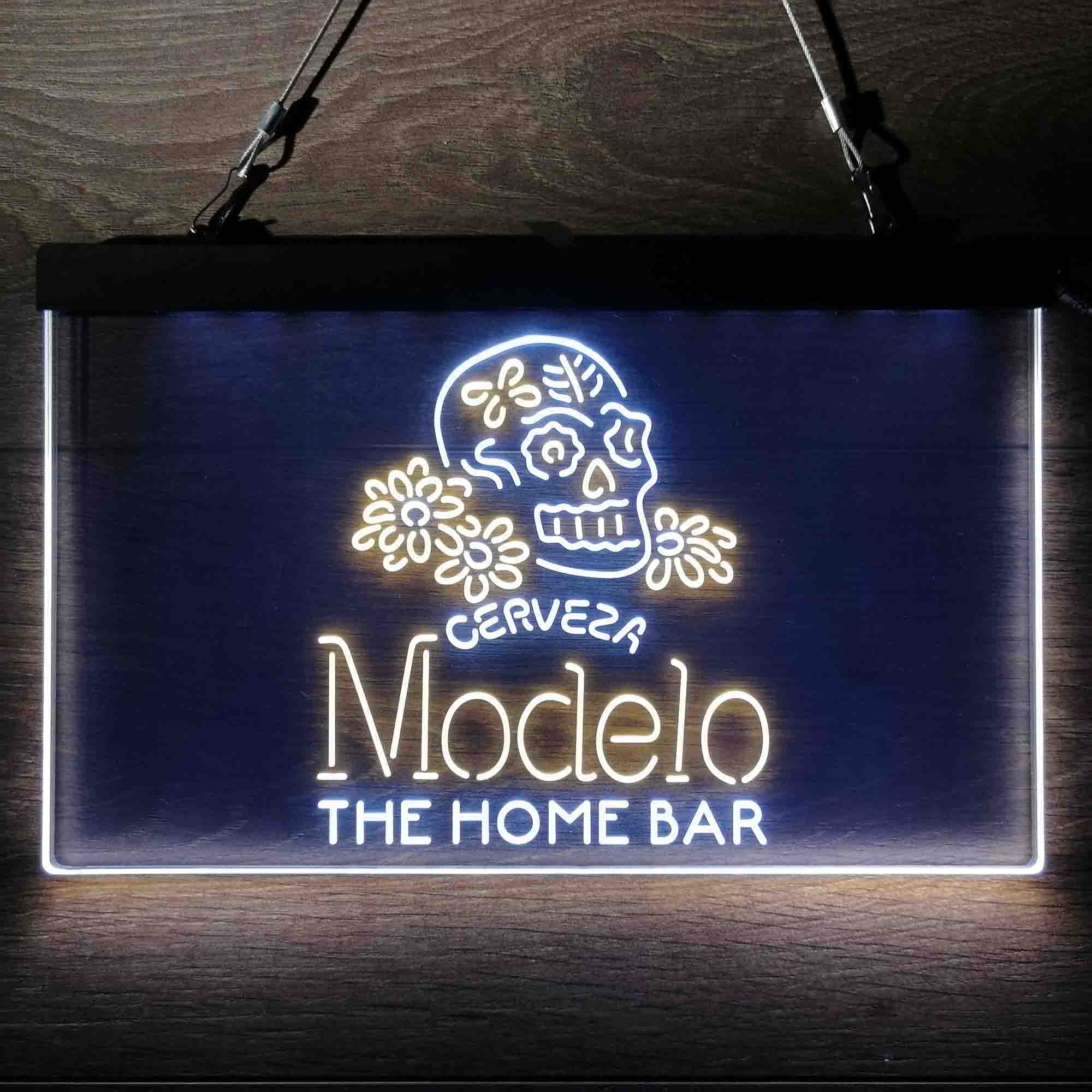 Personalized Cerveza Modelo Skull Neon-Like LED Sign - Custom Wall Decor Gift - Image 5