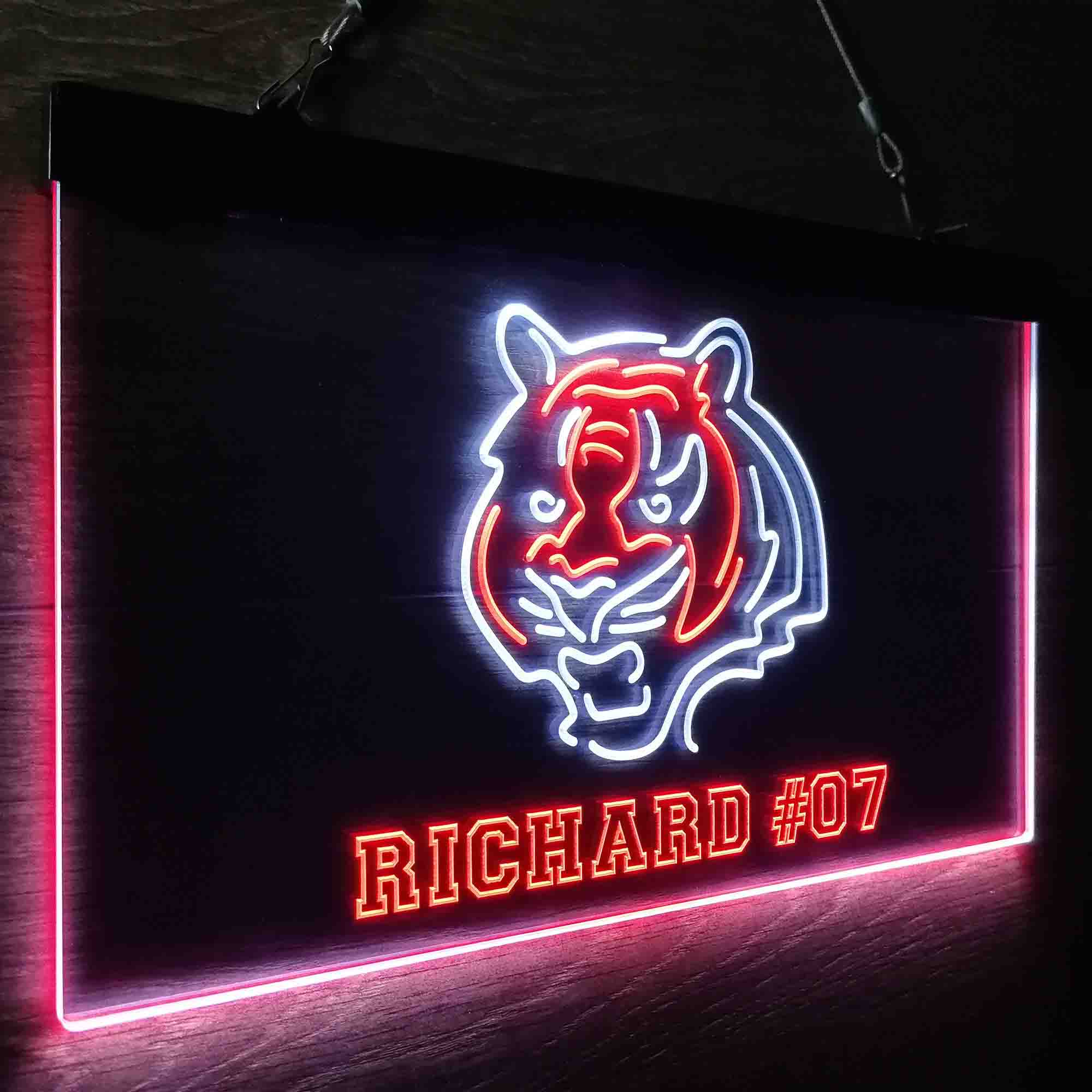 Personalized Cincinnati Bengals Team Number Neon-Like LED Sign - Image 19