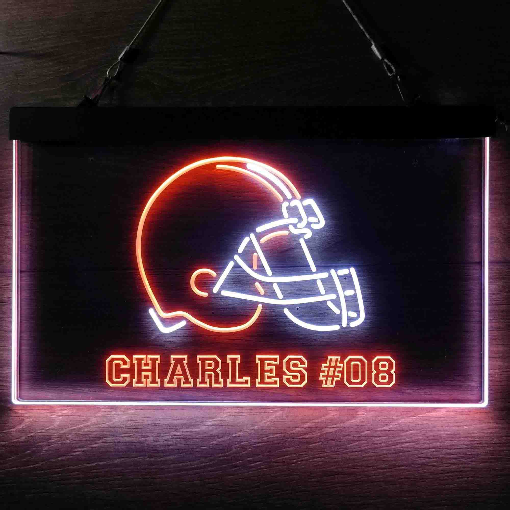Personalized Cleveland Browns Team Number Neon-Like LED Sign - Image 7