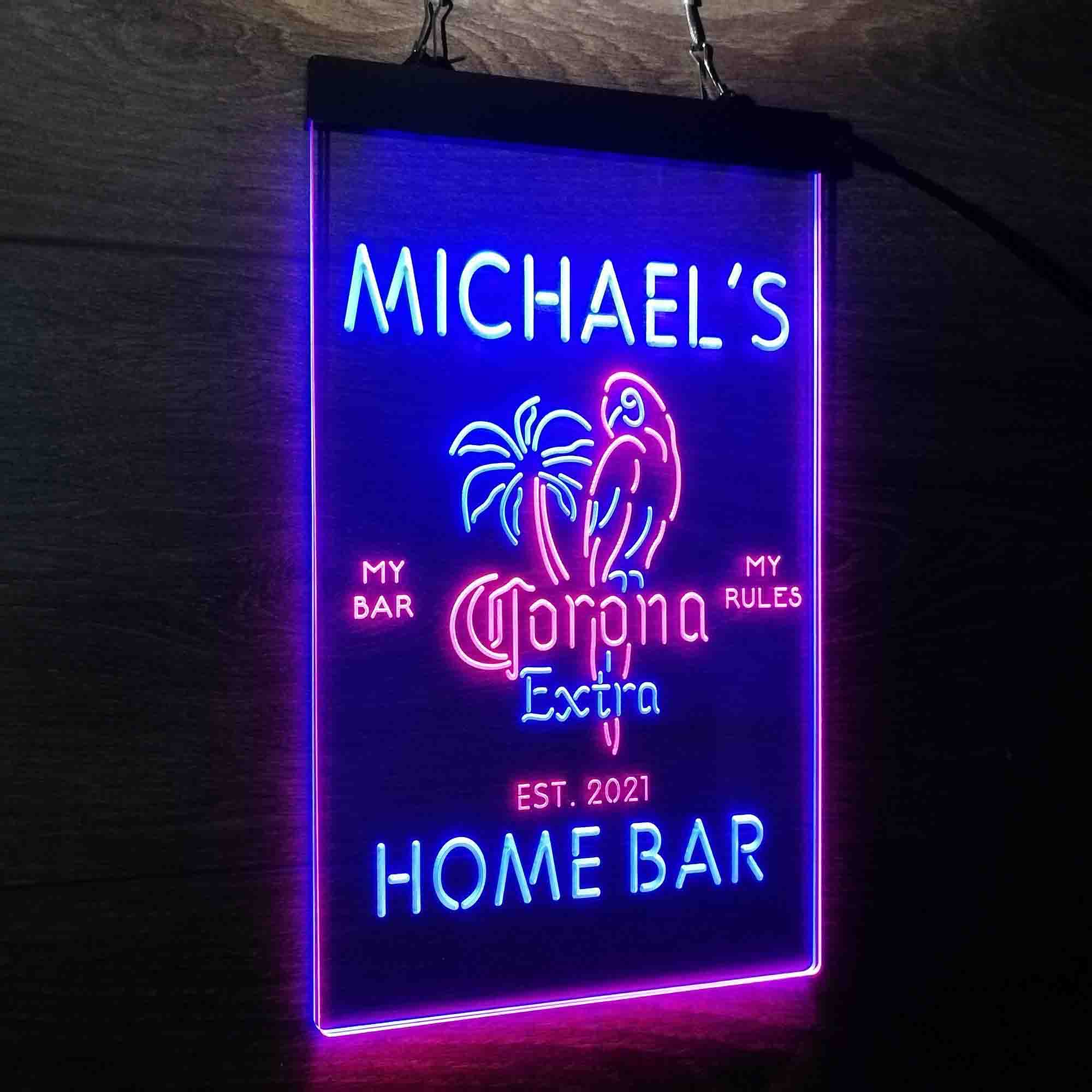 Personalized Corona Extra Parrot Bird Palm Tree Neon-Like LED Sign - Image 19