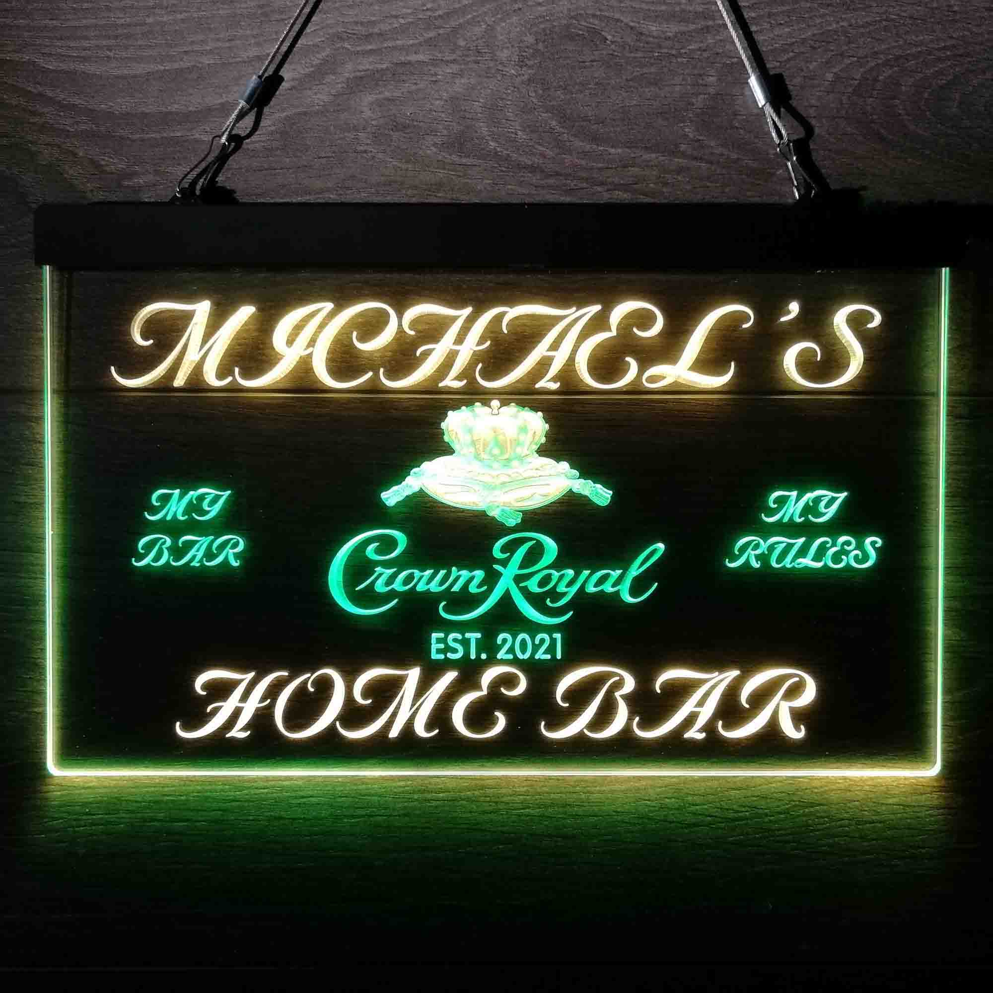 Personalized Crown Royal Beer Bar Neon-Like LED Sign - Image 10