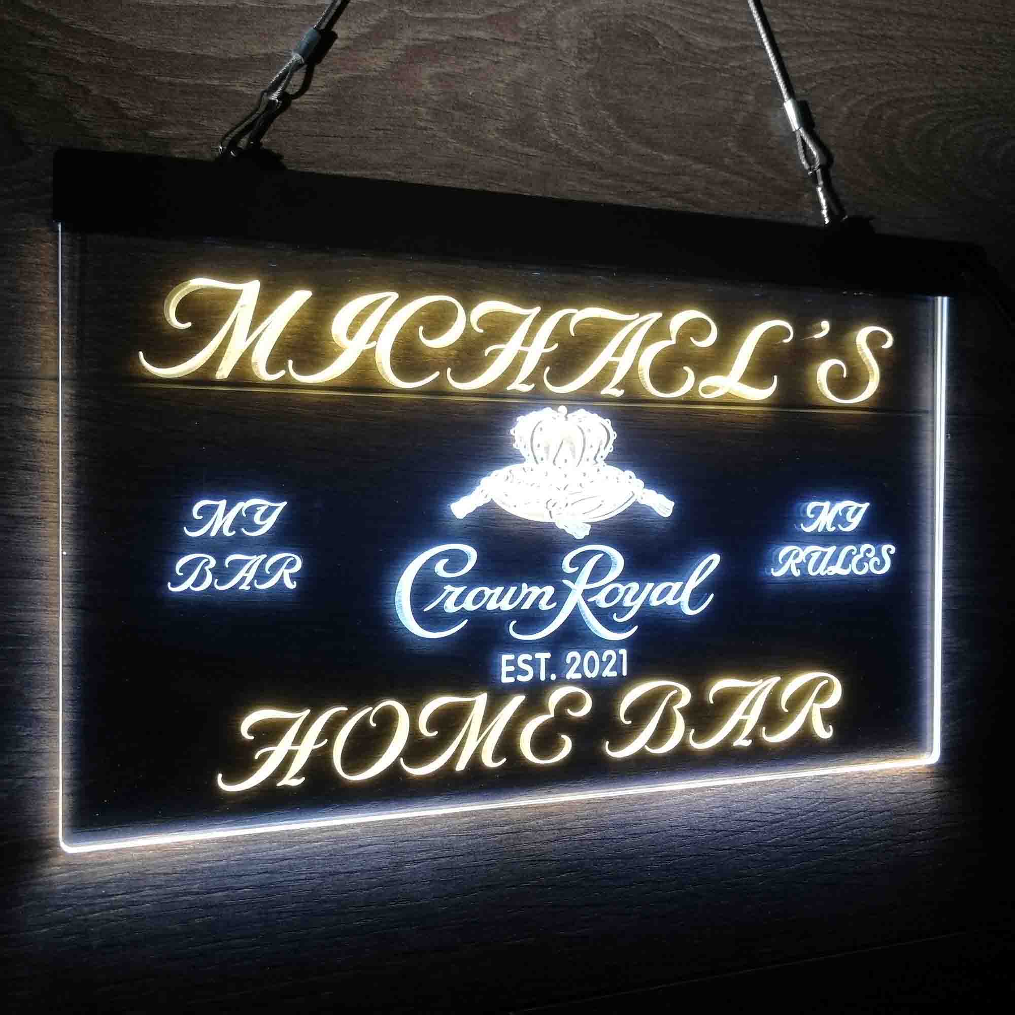 Personalized Crown Royal Beer Bar Neon-Like LED Sign - Image 22