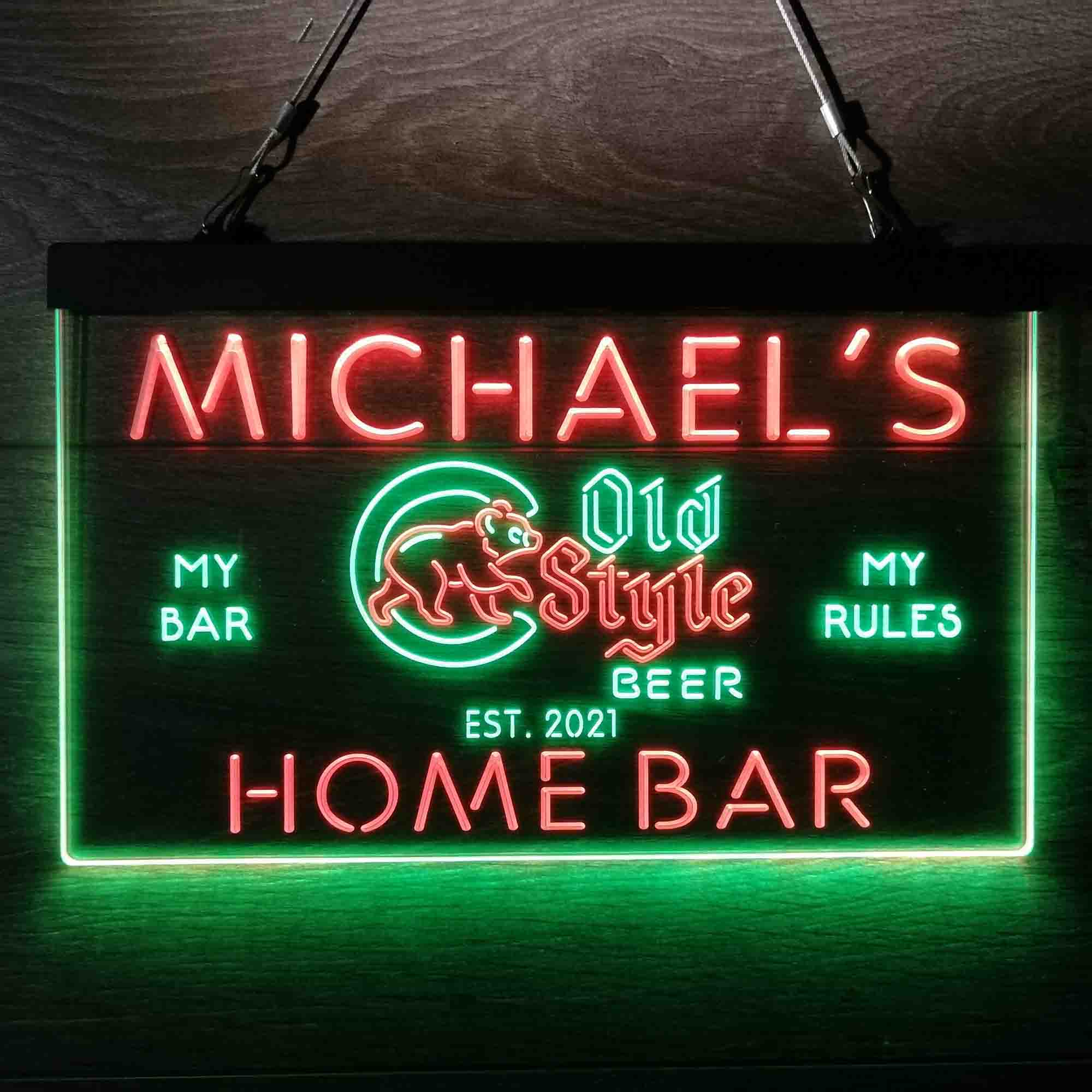 Personalized Chicago Cubs Old Style Beer Bar Neon LED Sign - Image 11
