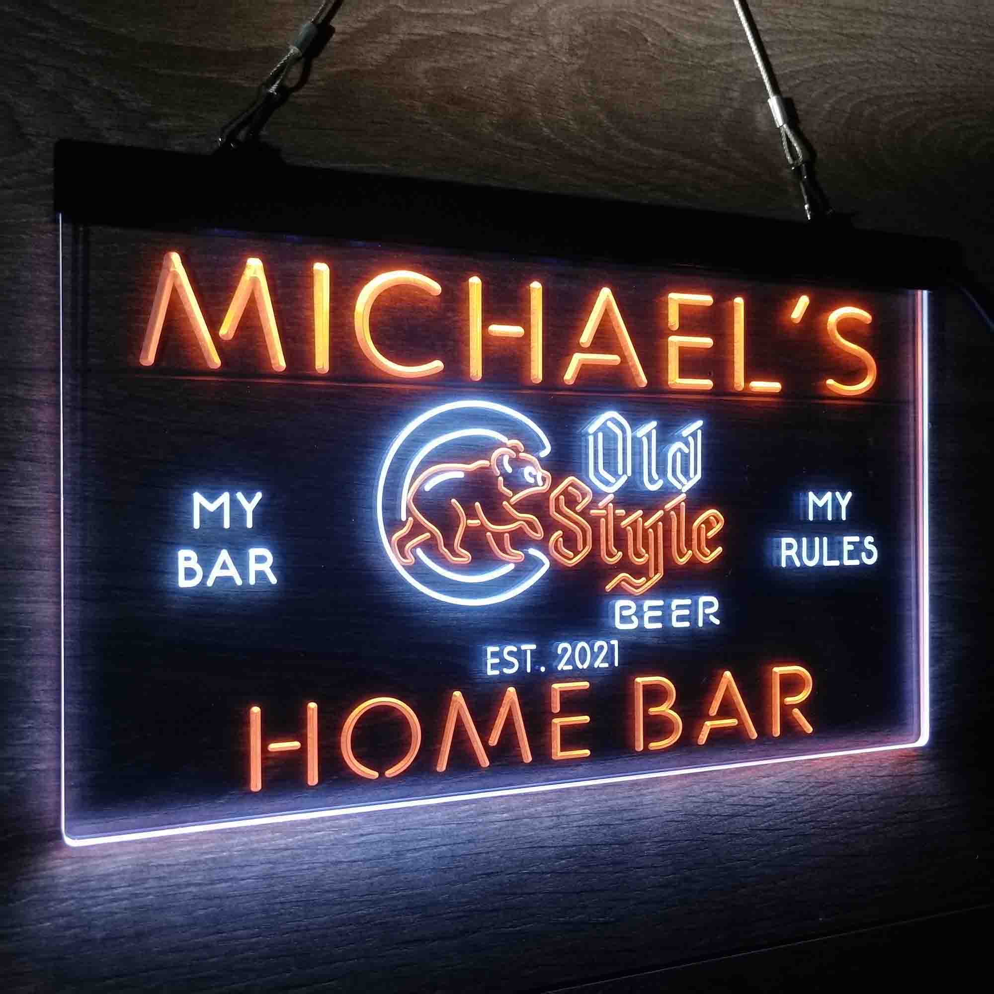 Personalized Chicago Cubs Old Style Beer Bar Neon LED Sign - Image 14