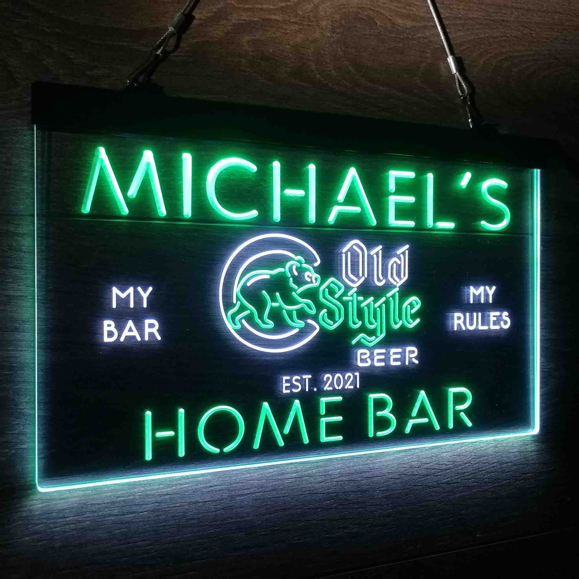 Personalized Chicago Cubs Old Style Beer Bar Neon LED Sign - Image 15