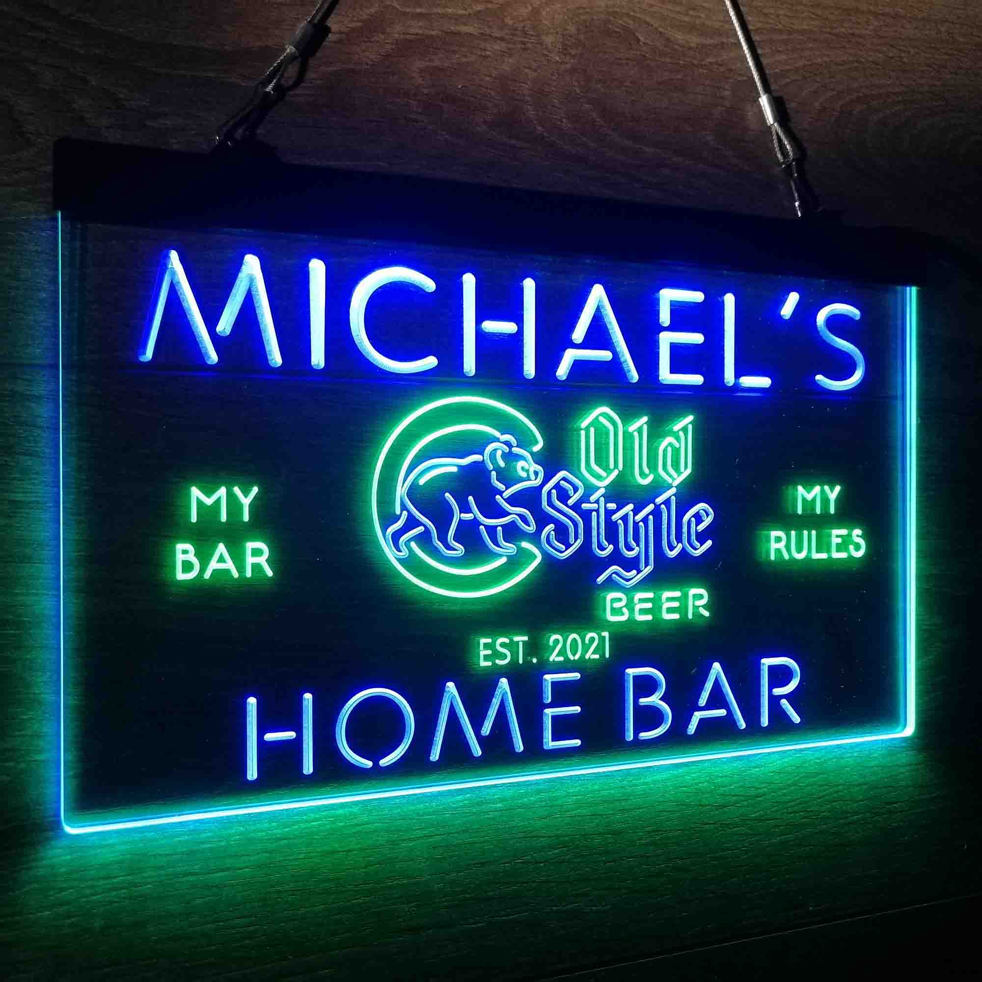 Personalized Chicago Cubs Old Style Beer Bar Neon LED Sign - Image 16