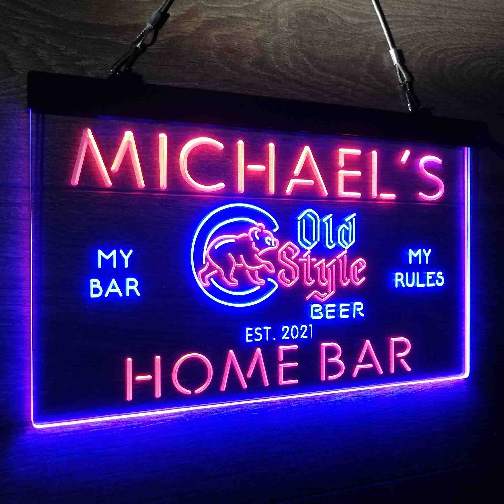 Personalized Chicago Cubs Old Style Beer Bar Neon LED Sign - Image 17
