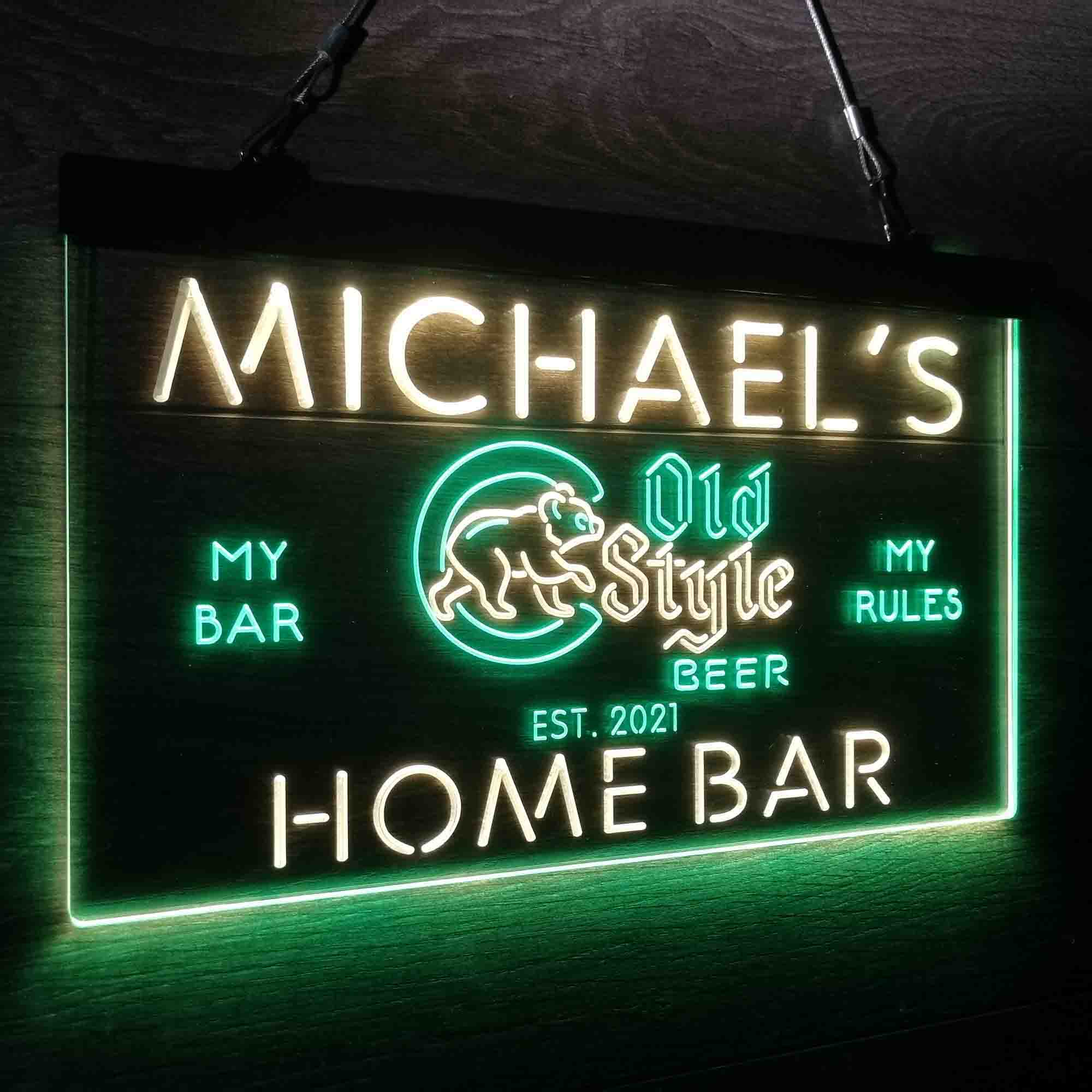 Personalized Chicago Cubs Old Style Beer Bar Neon LED Sign - Image 18