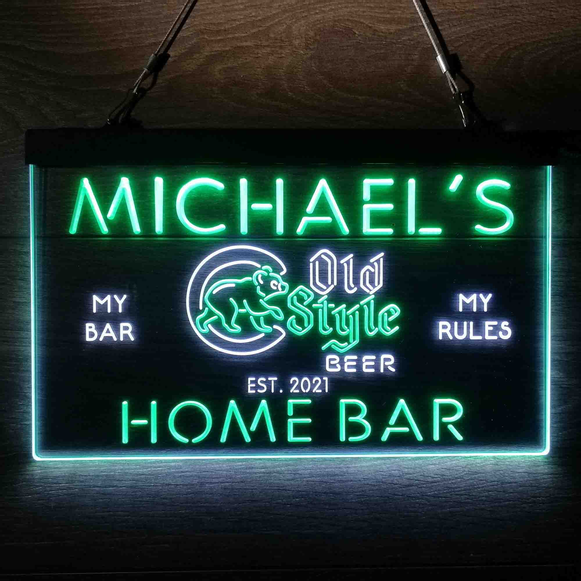 Personalized Chicago Cubs Old Style Beer Bar Neon LED Sign - Image 2