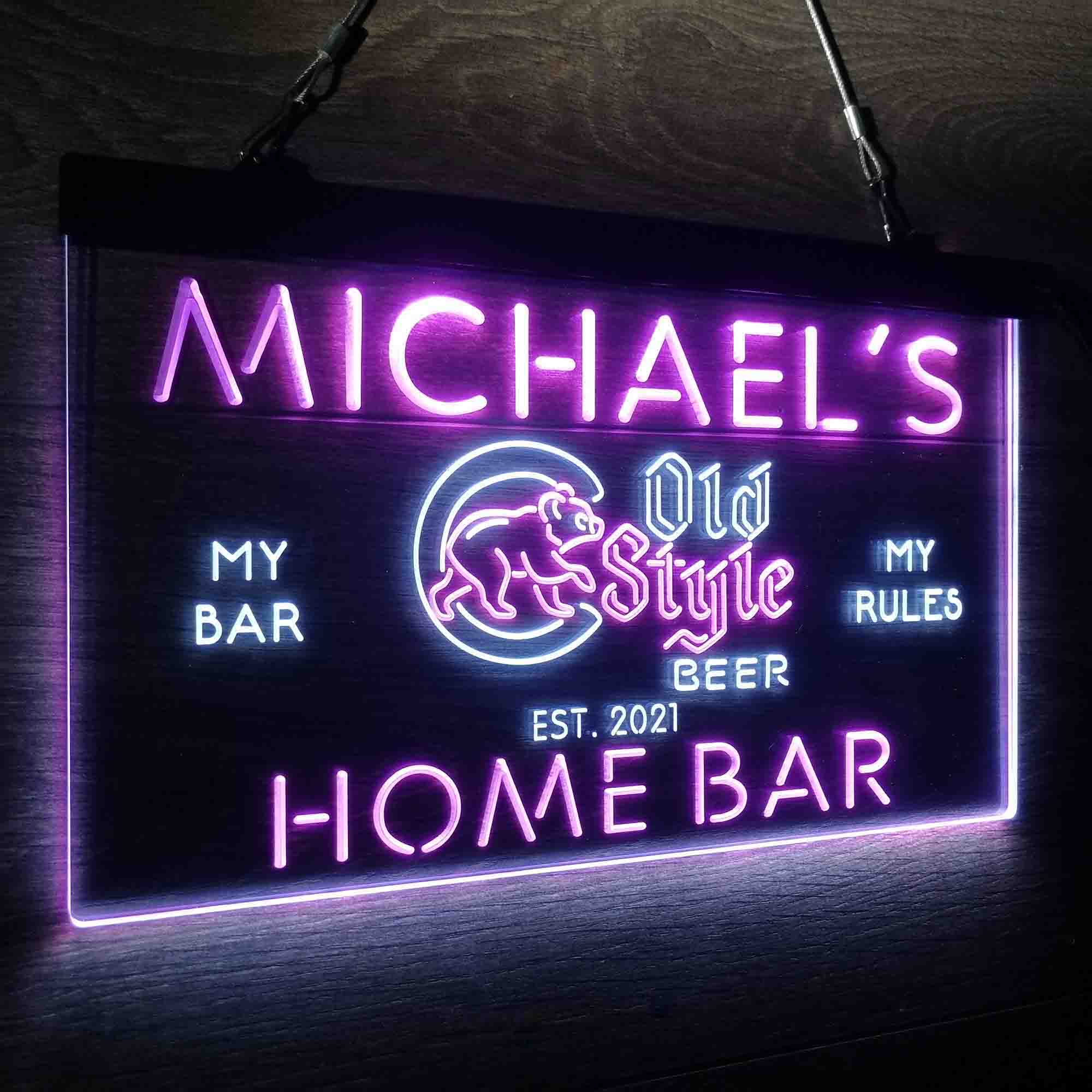 Personalized Chicago Cubs Old Style Beer Bar Neon LED Sign - Image 20