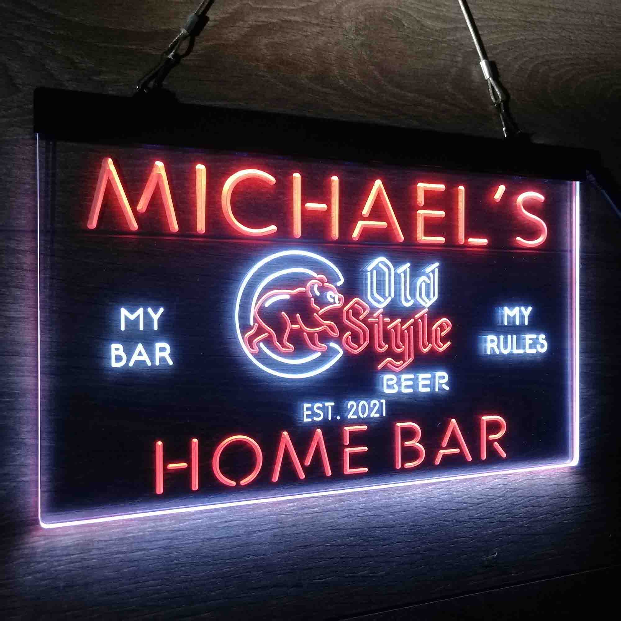 Personalized Chicago Cubs Old Style Beer Bar Neon LED Sign - Image 21