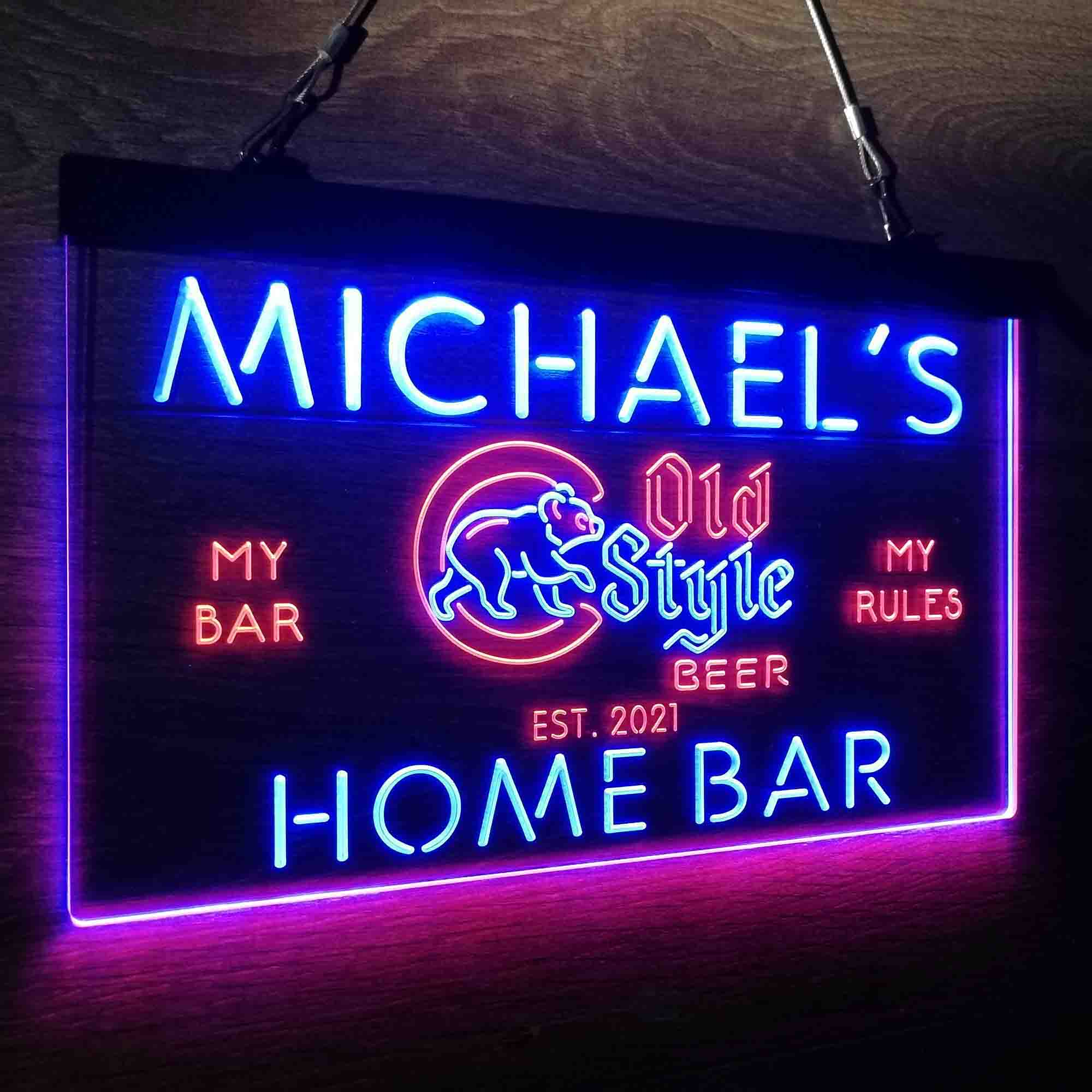 Personalized Chicago Cubs Old Style Beer Bar Neon LED Sign - Image 23