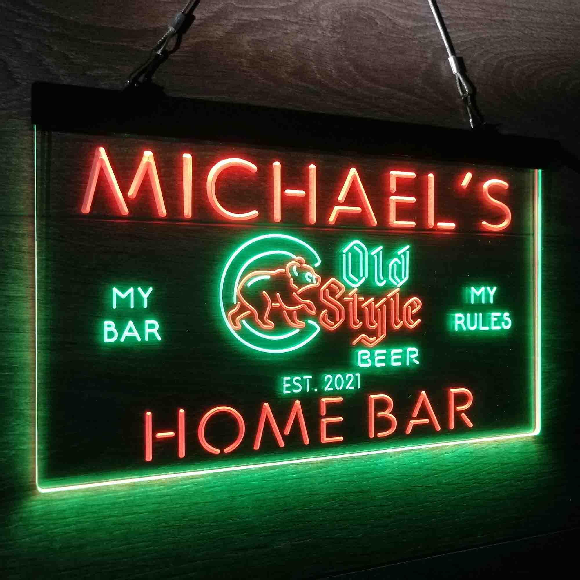 Personalized Chicago Cubs Old Style Beer Bar Neon LED Sign - Image 24