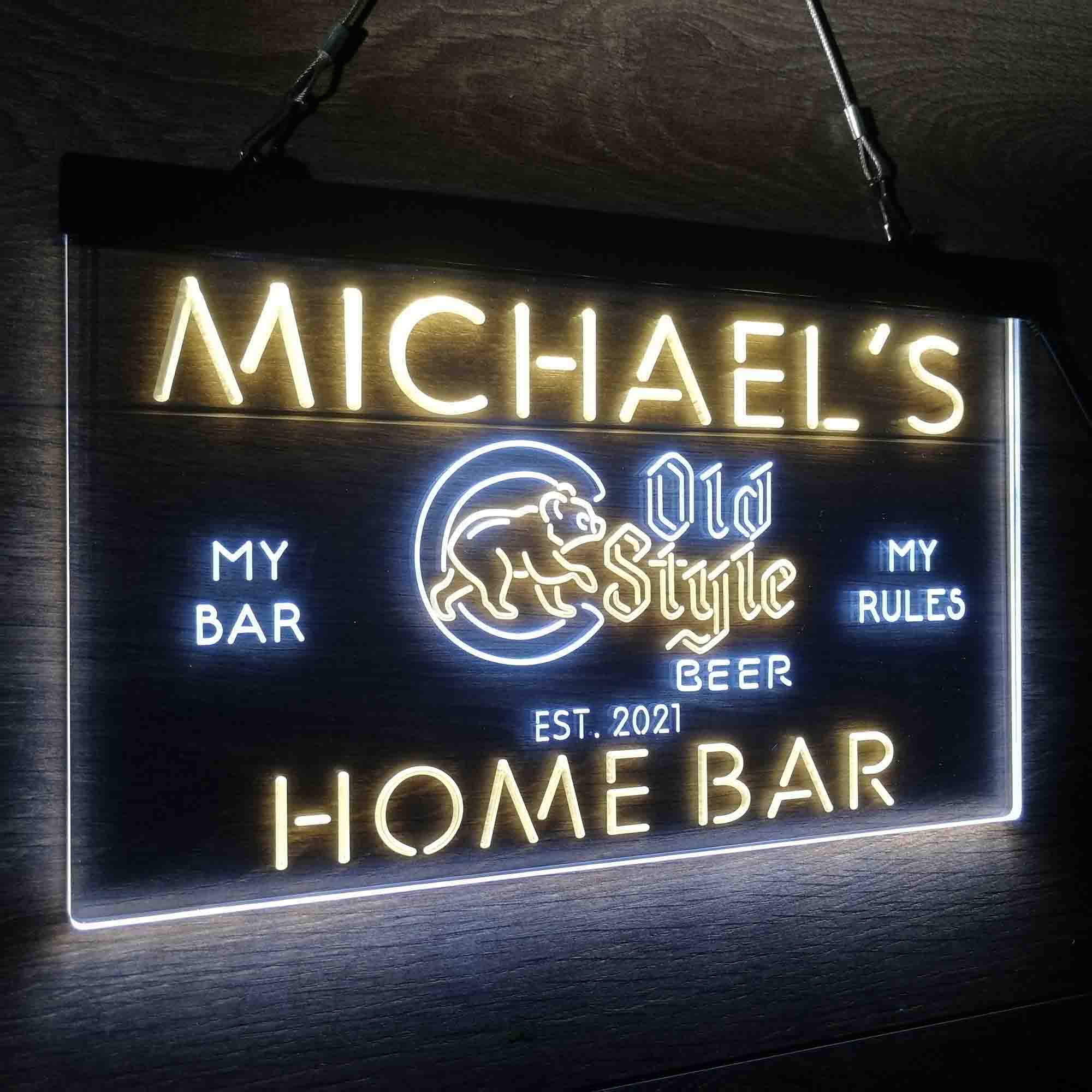 Personalized Chicago Cubs Old Style Beer Bar Neon LED Sign - Image 26