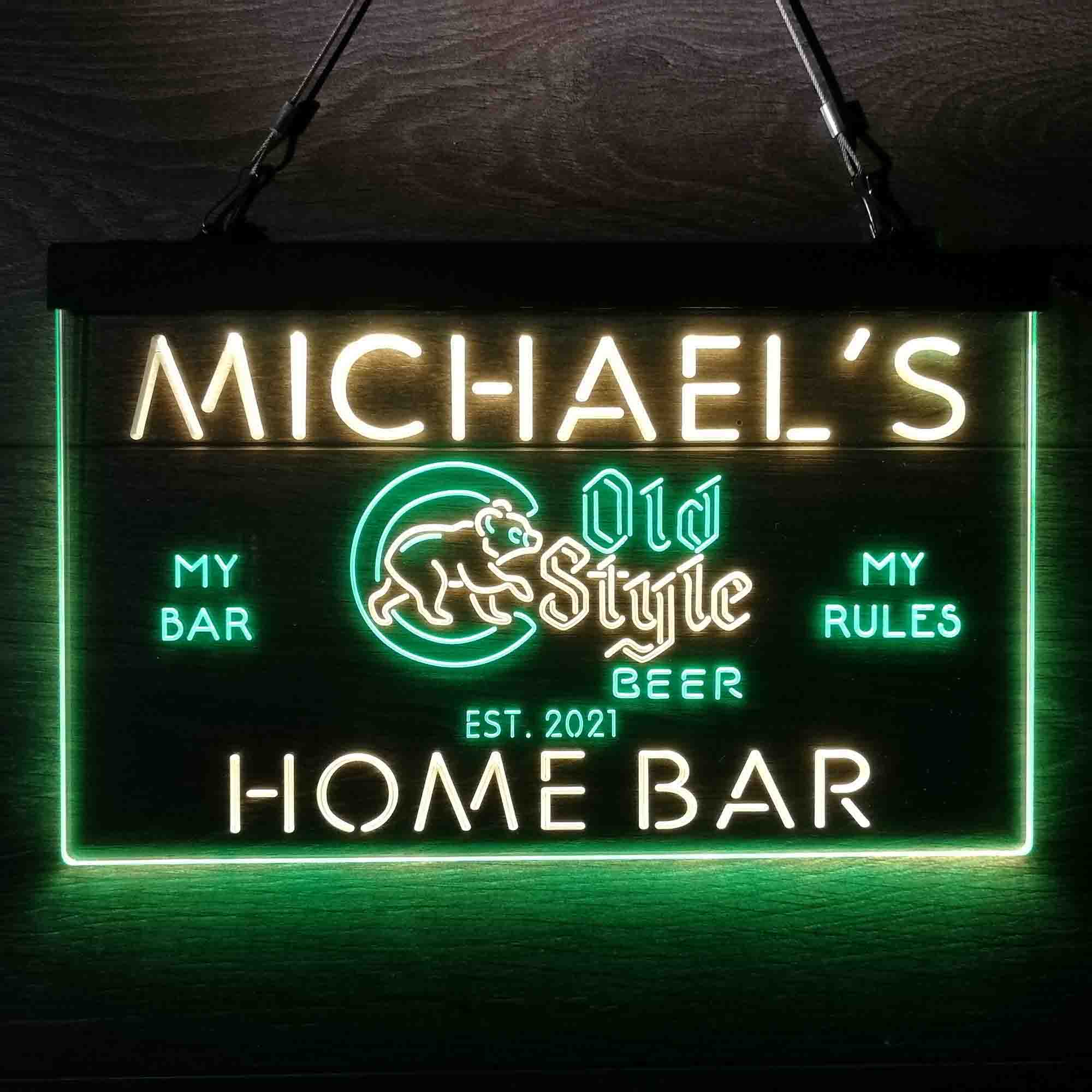 Personalized Chicago Cubs Old Style Beer Bar Neon LED Sign - Image 5