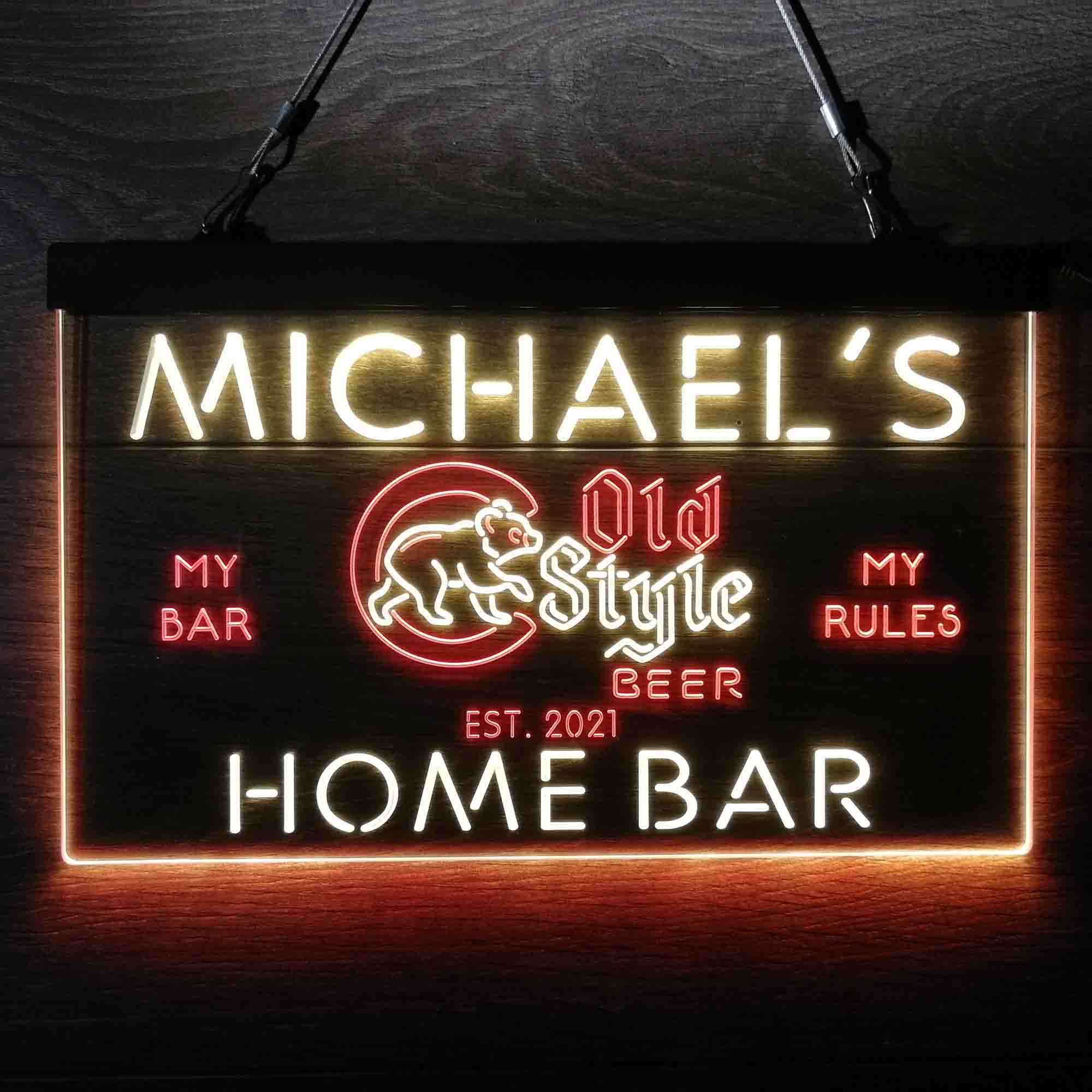 Personalized Chicago Cubs Old Style Beer Bar Neon LED Sign - Image 6