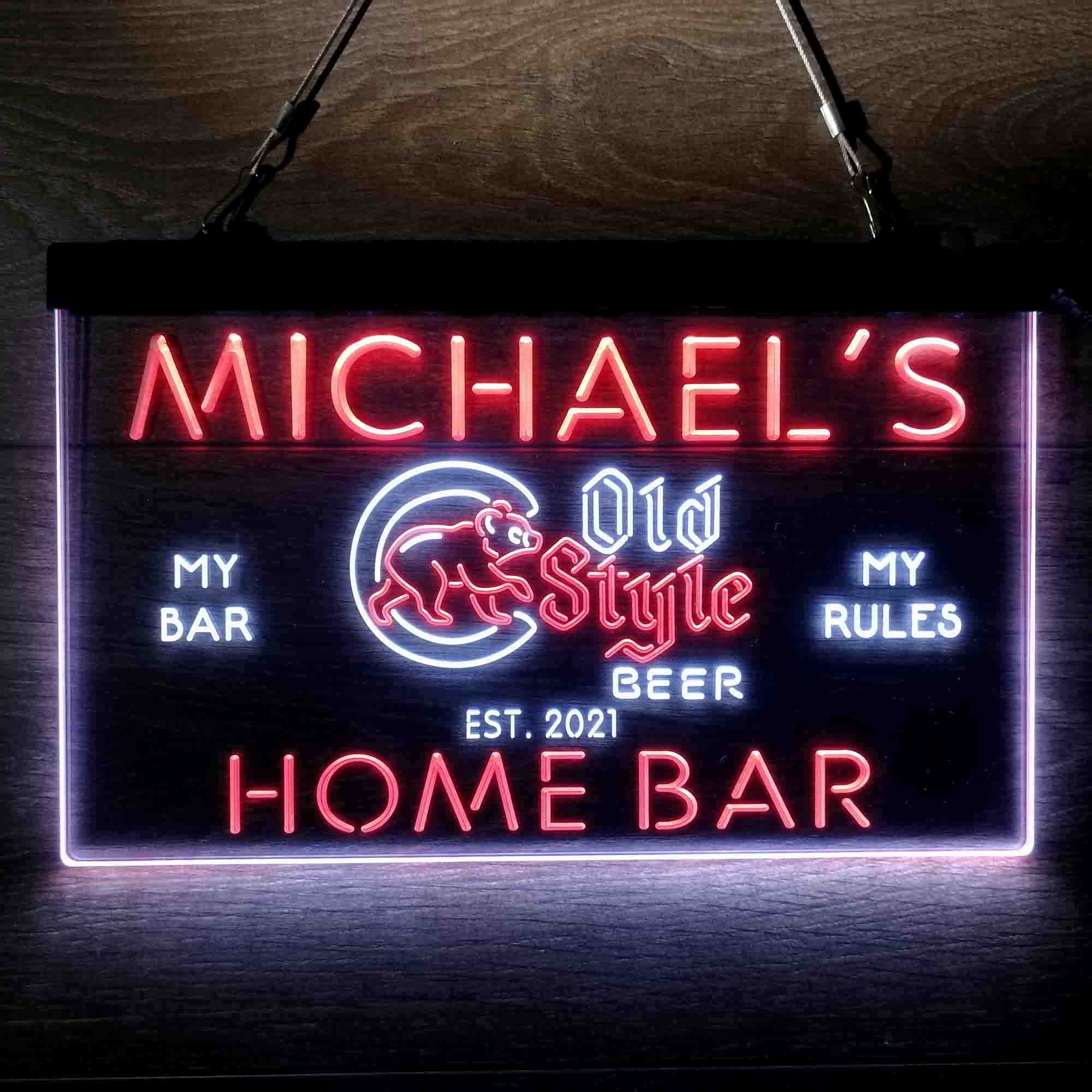 Personalized Chicago Cubs Old Style Beer Bar Neon LED Sign - Image 8