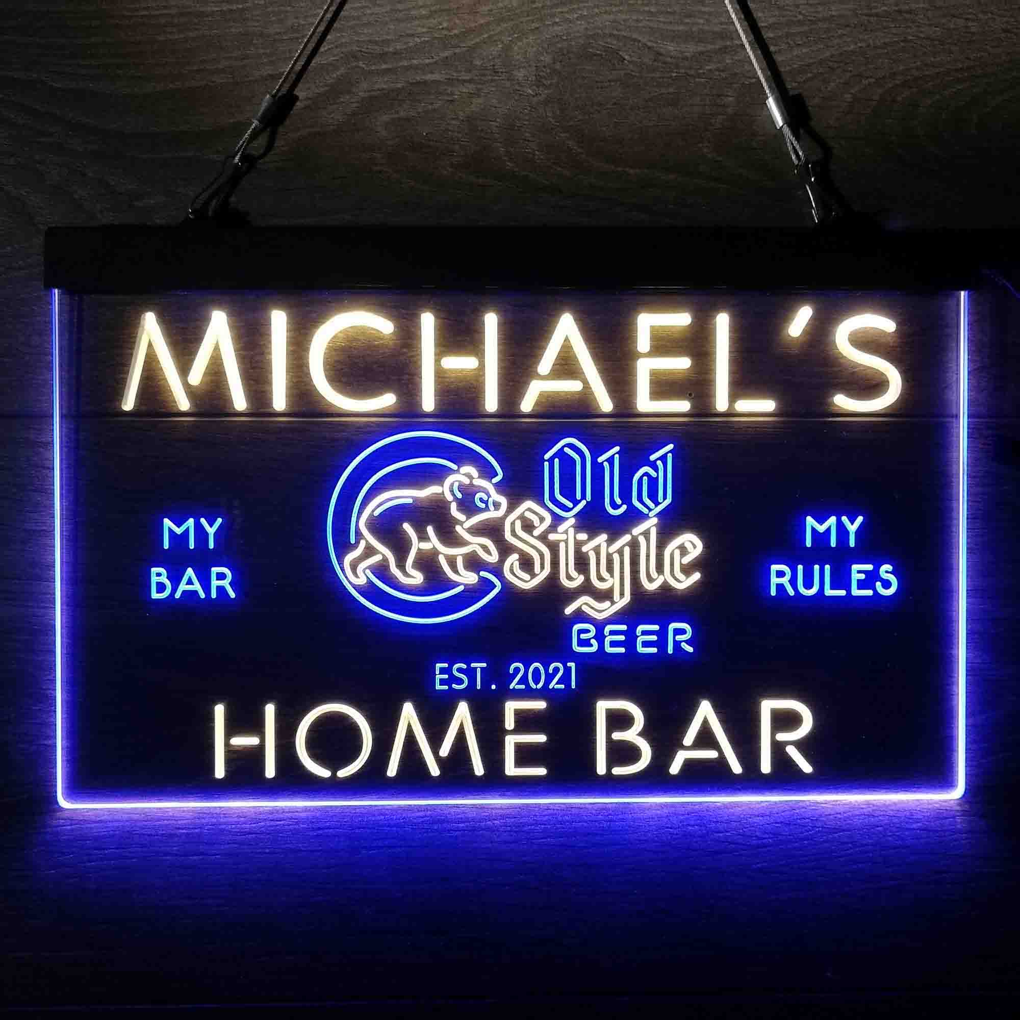 Personalized Chicago Cubs Old Style Beer Bar Neon LED Sign - Image 9