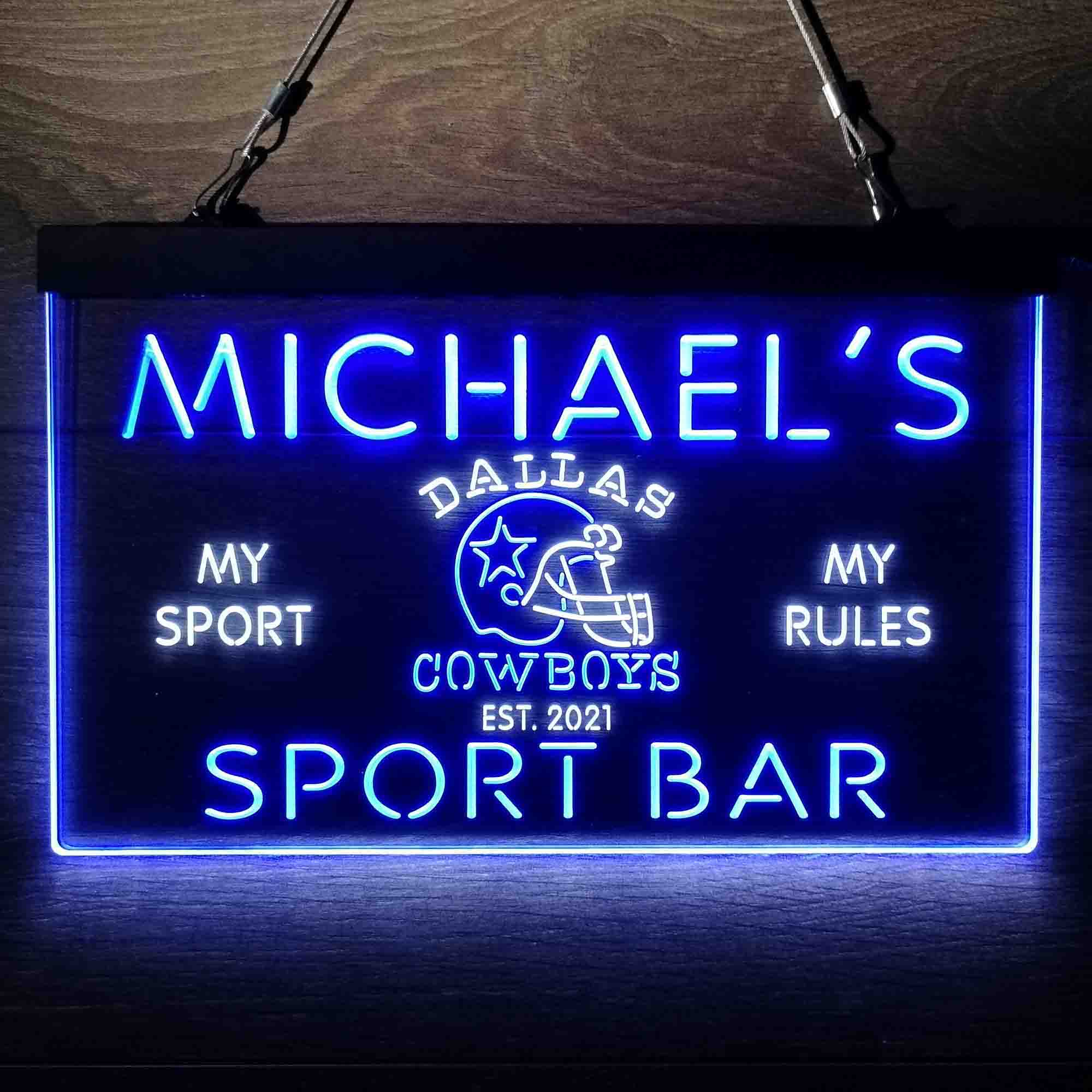 Personalized Dallas Cowboys Sport Bar LED Sign