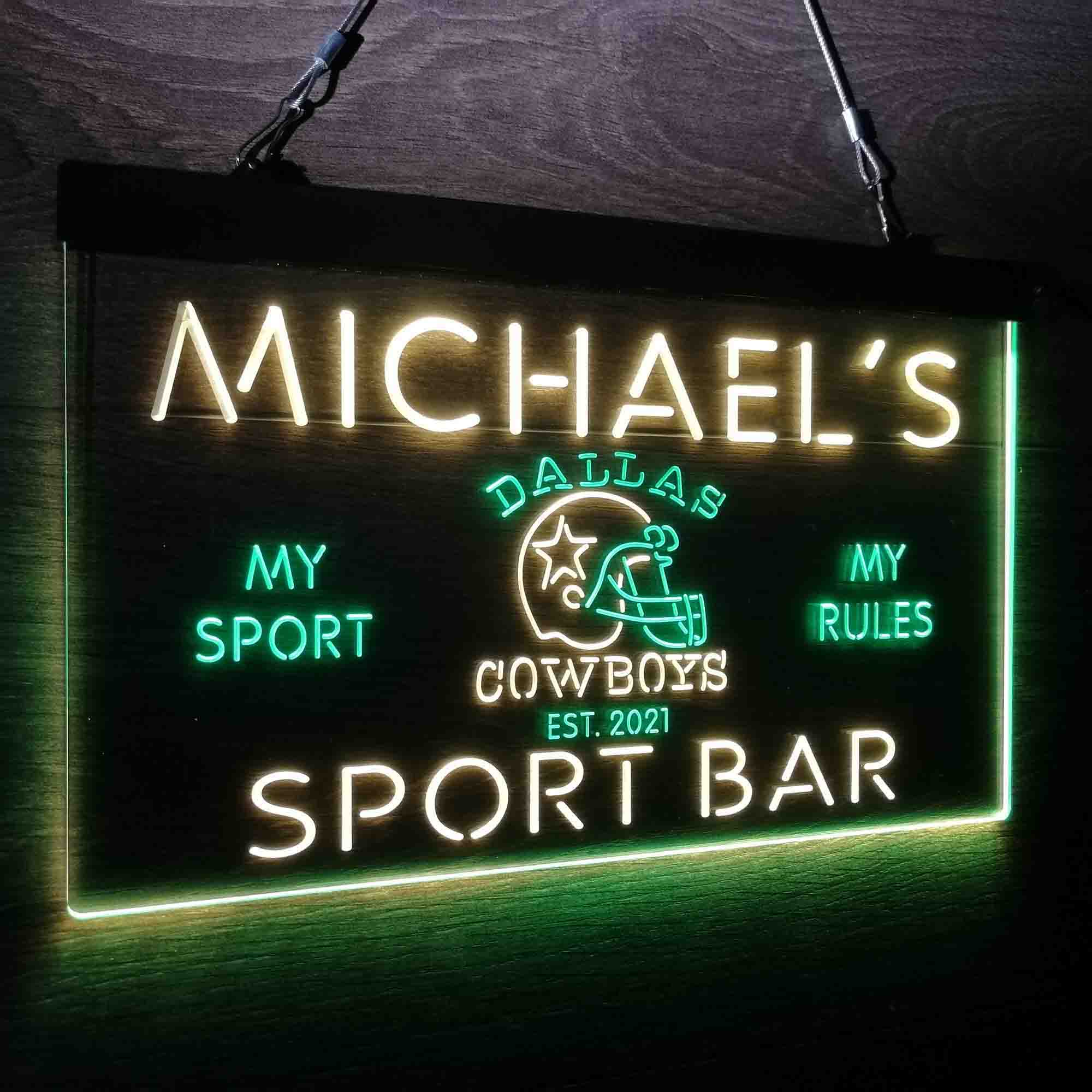 Personalized Dallas Cowboys Sport Bar LED Sign - Image 14