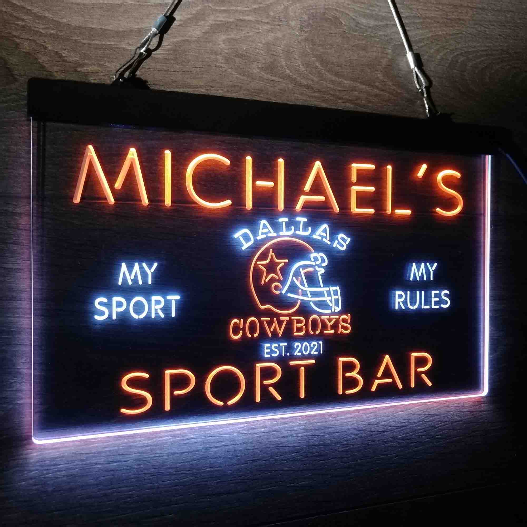 Personalized Dallas Cowboys Sport Bar LED Sign - Image 19
