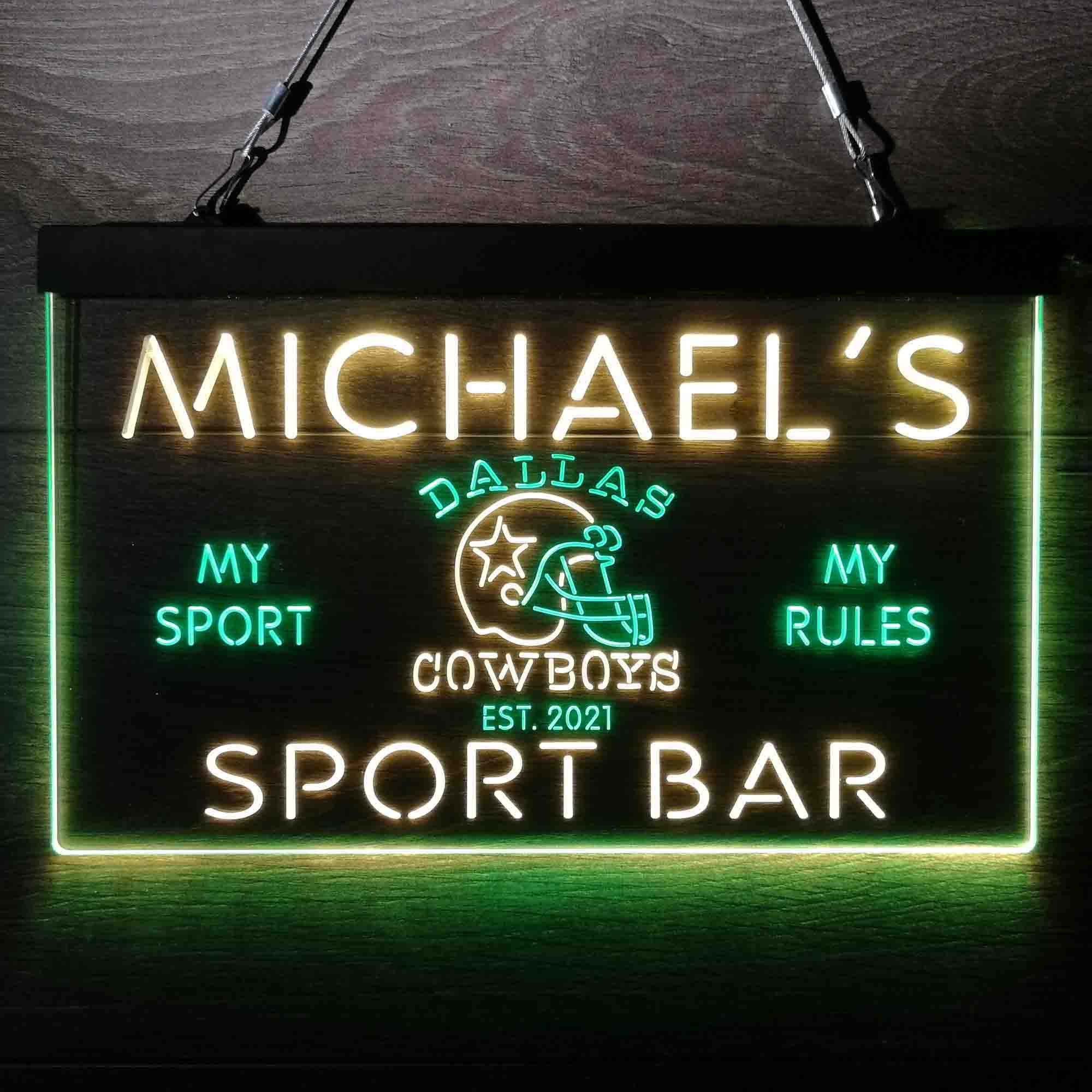 Personalized Dallas Cowboys Sport Bar LED Sign - Image 2