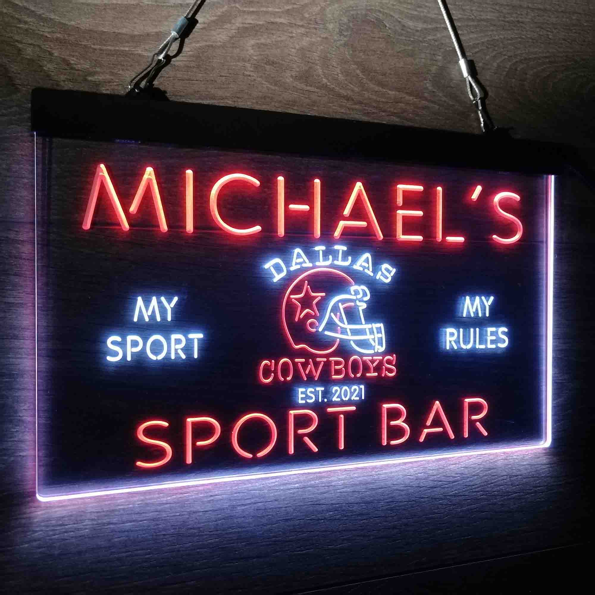 Personalized Dallas Cowboys Sport Bar LED Sign - Image 22