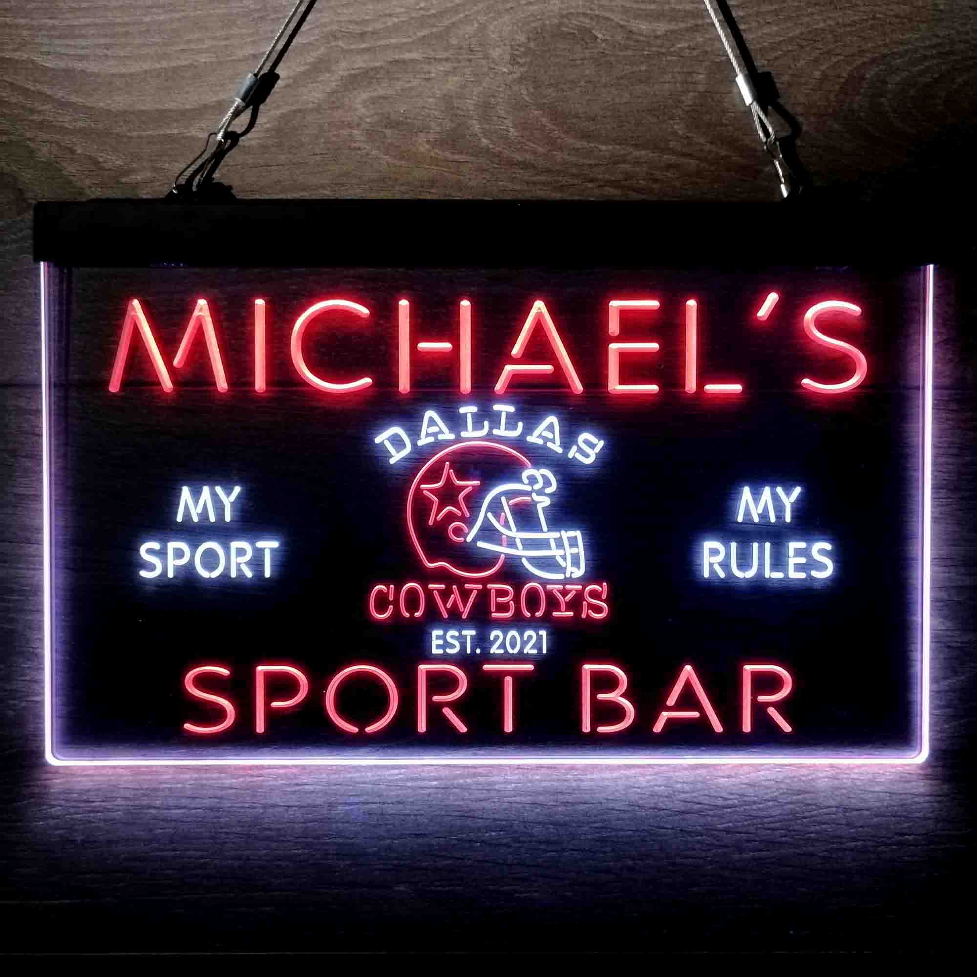 Personalized Dallas Cowboys Sport Bar LED Sign - Image 9