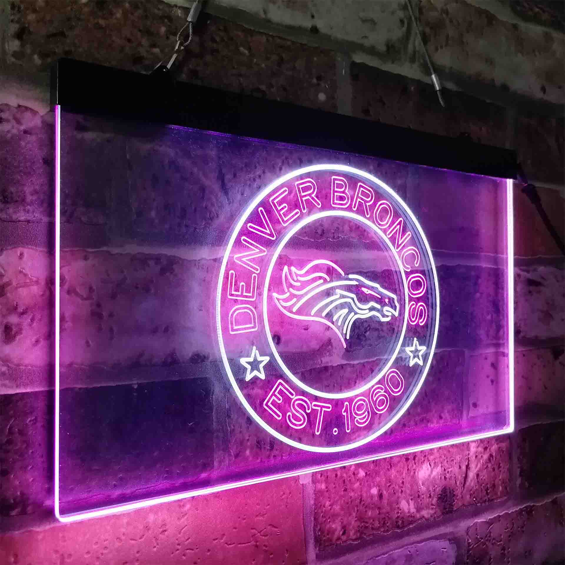 Personalized Denver Broncos Neon-Like LED Sign - Image 16
