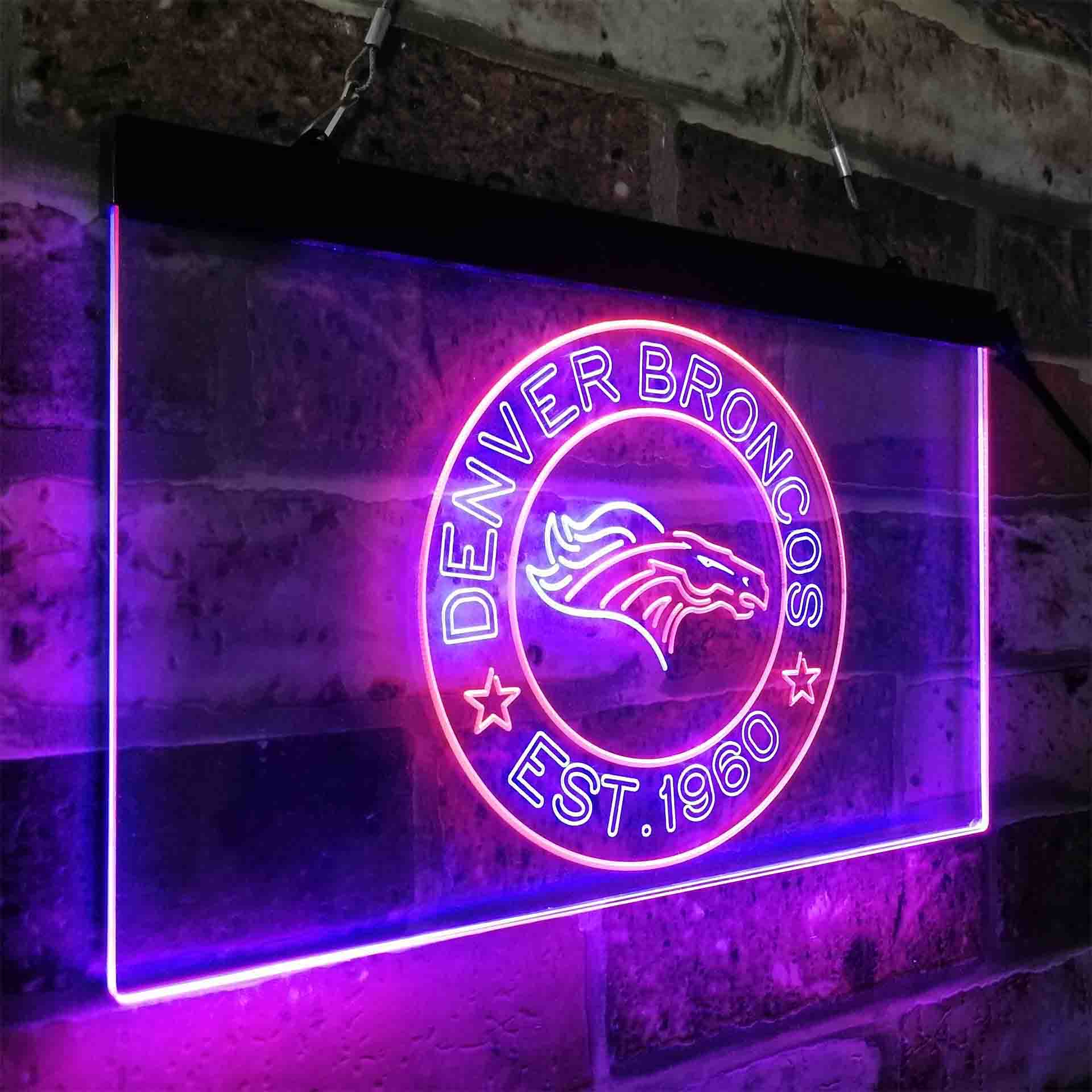 Personalized Denver Broncos Neon-Like LED Sign - Image 25