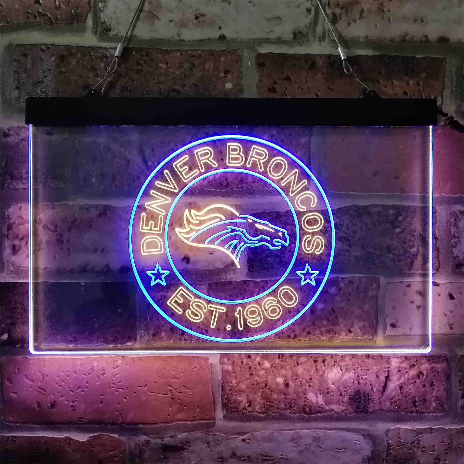 Personalized Denver Broncos Neon-Like LED Sign - Image 5