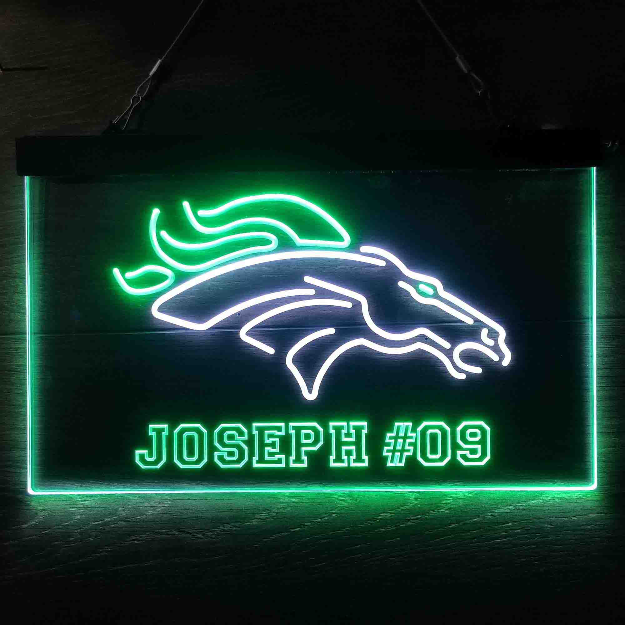 Personalized Denver Broncos Team Number Neon-Like LED Sign - Image 12