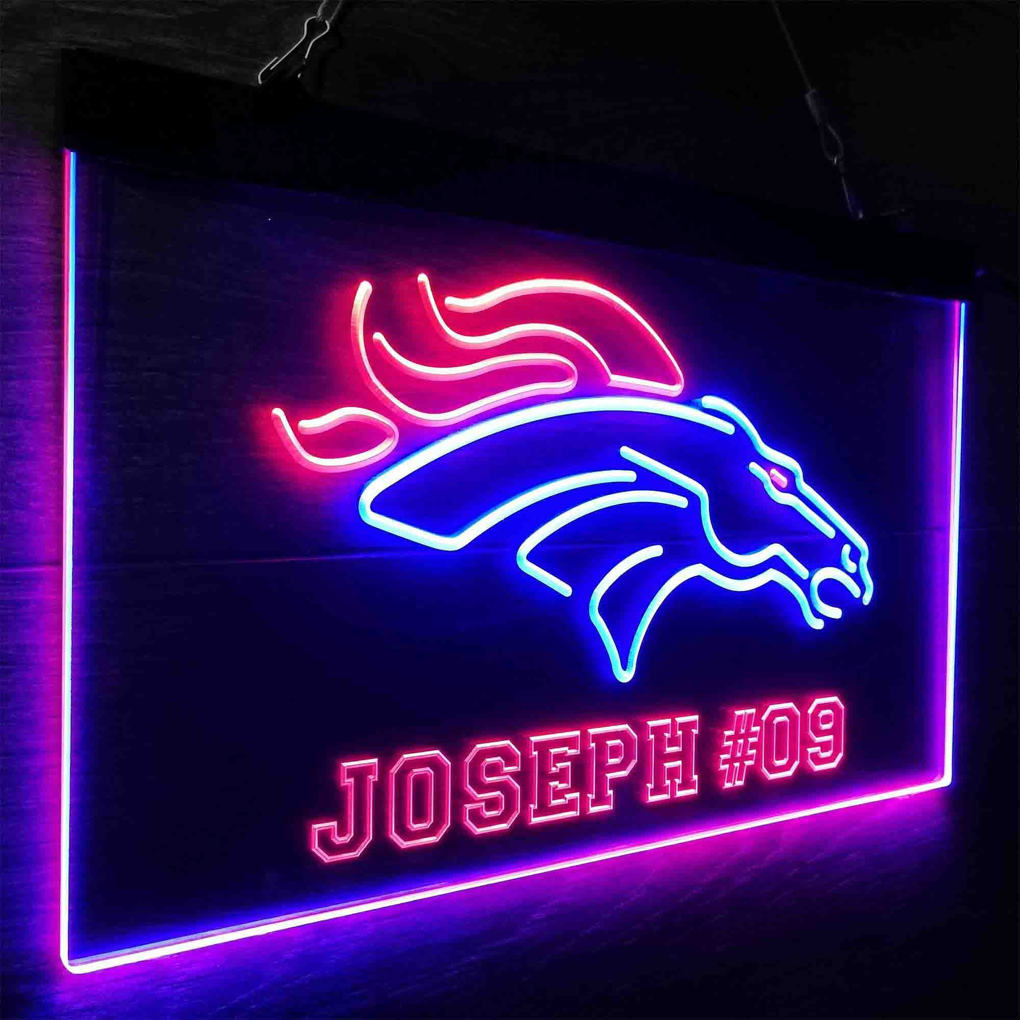 Personalized Denver Broncos Team Number Neon-Like LED Sign - Image 14