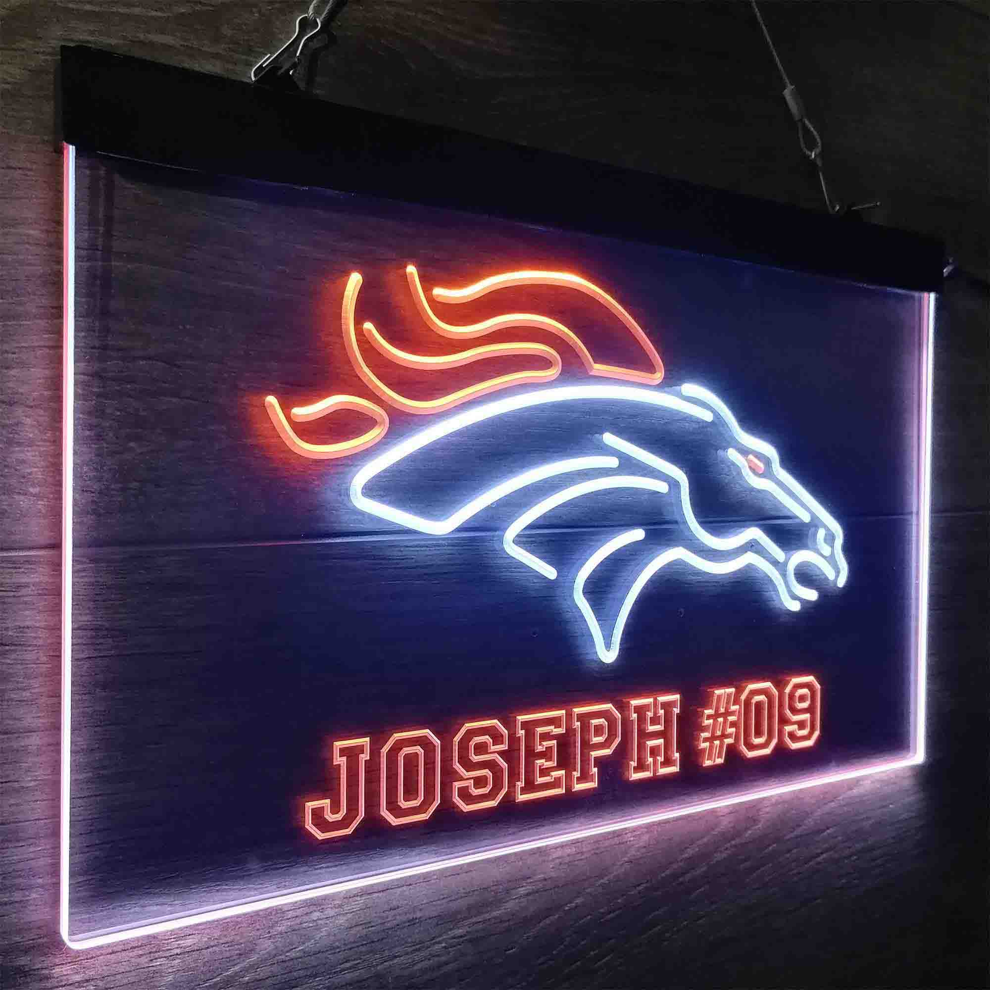 Personalized Denver Broncos Team Number Neon-Like LED Sign - Image 18