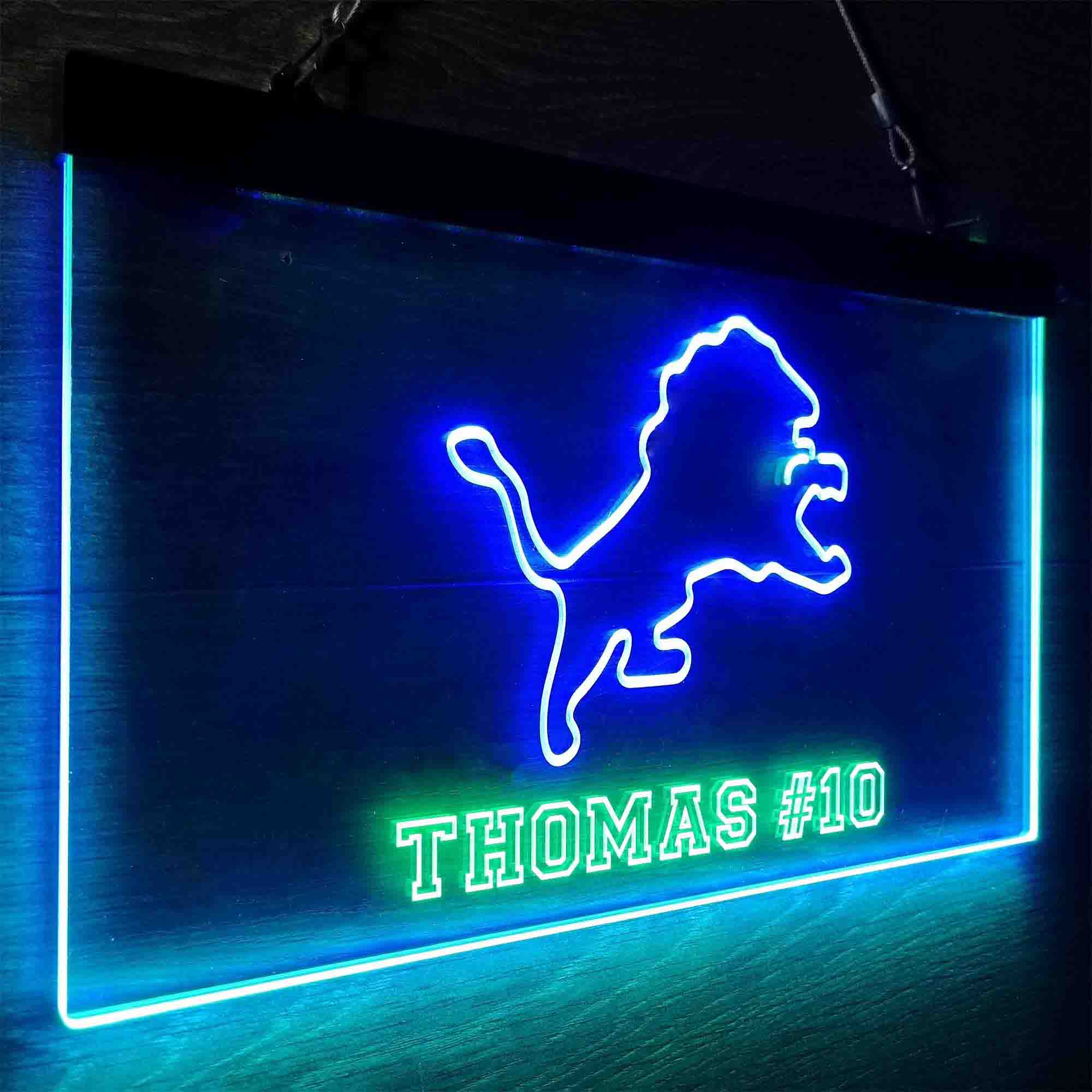 Personalized Detroit Lions Name Garage Neon LED Sign - Image 20