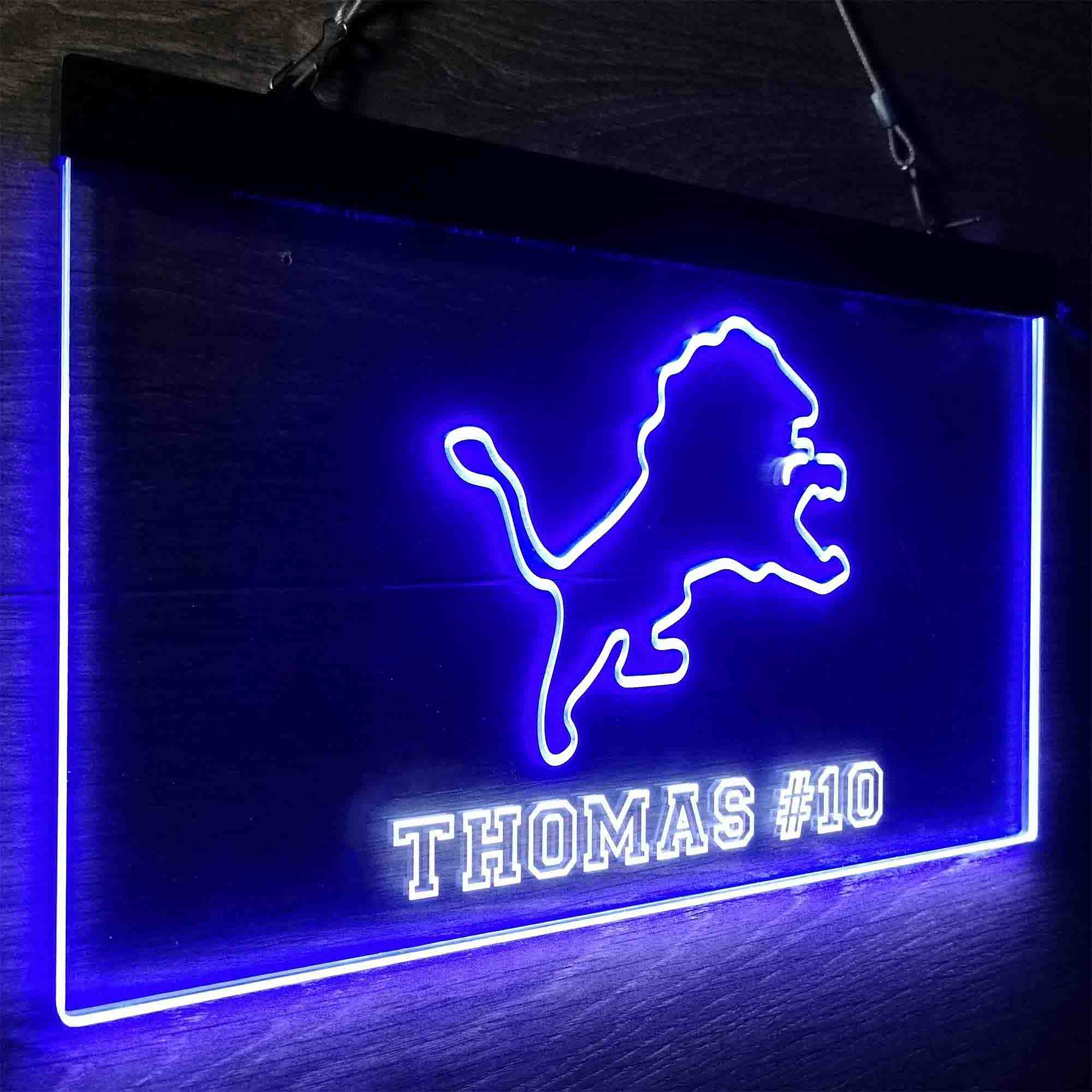 Personalized Detroit Lions Name Garage Neon LED Sign - Image 23