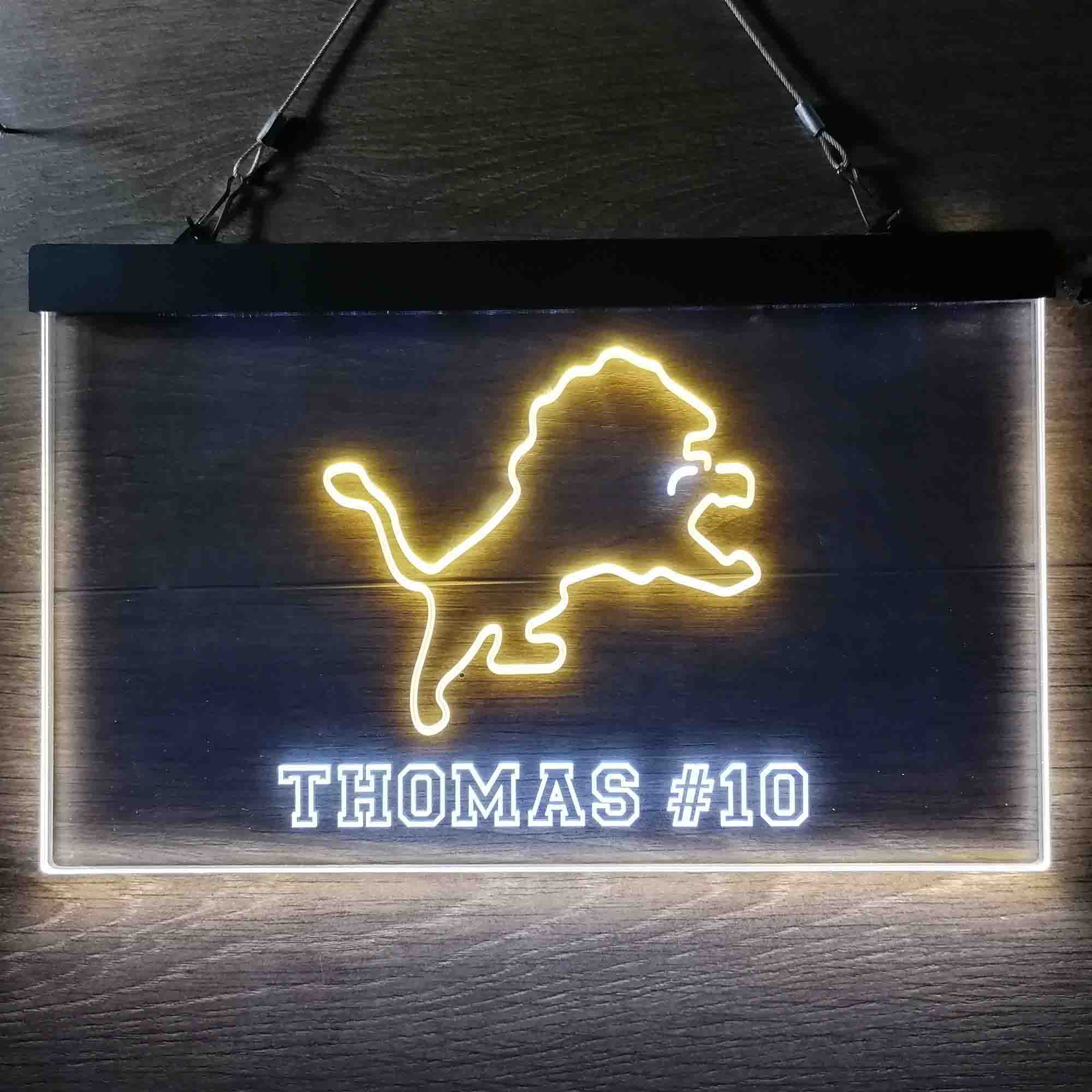 Personalized Detroit Lions Name Garage Neon LED Sign - Image 3