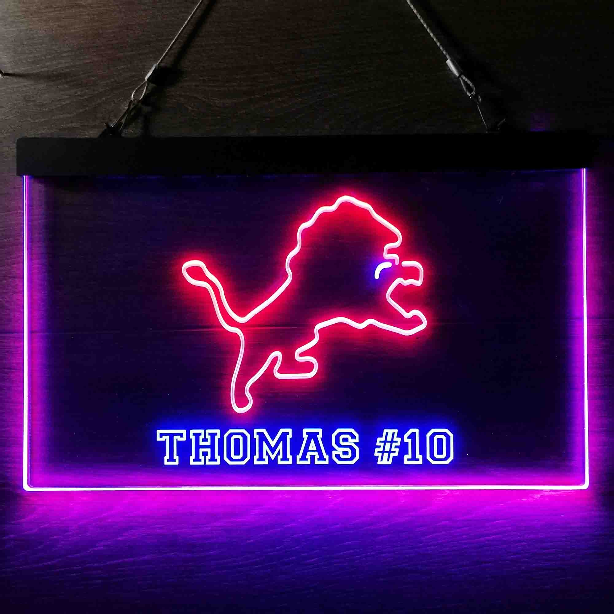 Personalized Detroit Lions Name Garage Neon LED Sign - Image 4