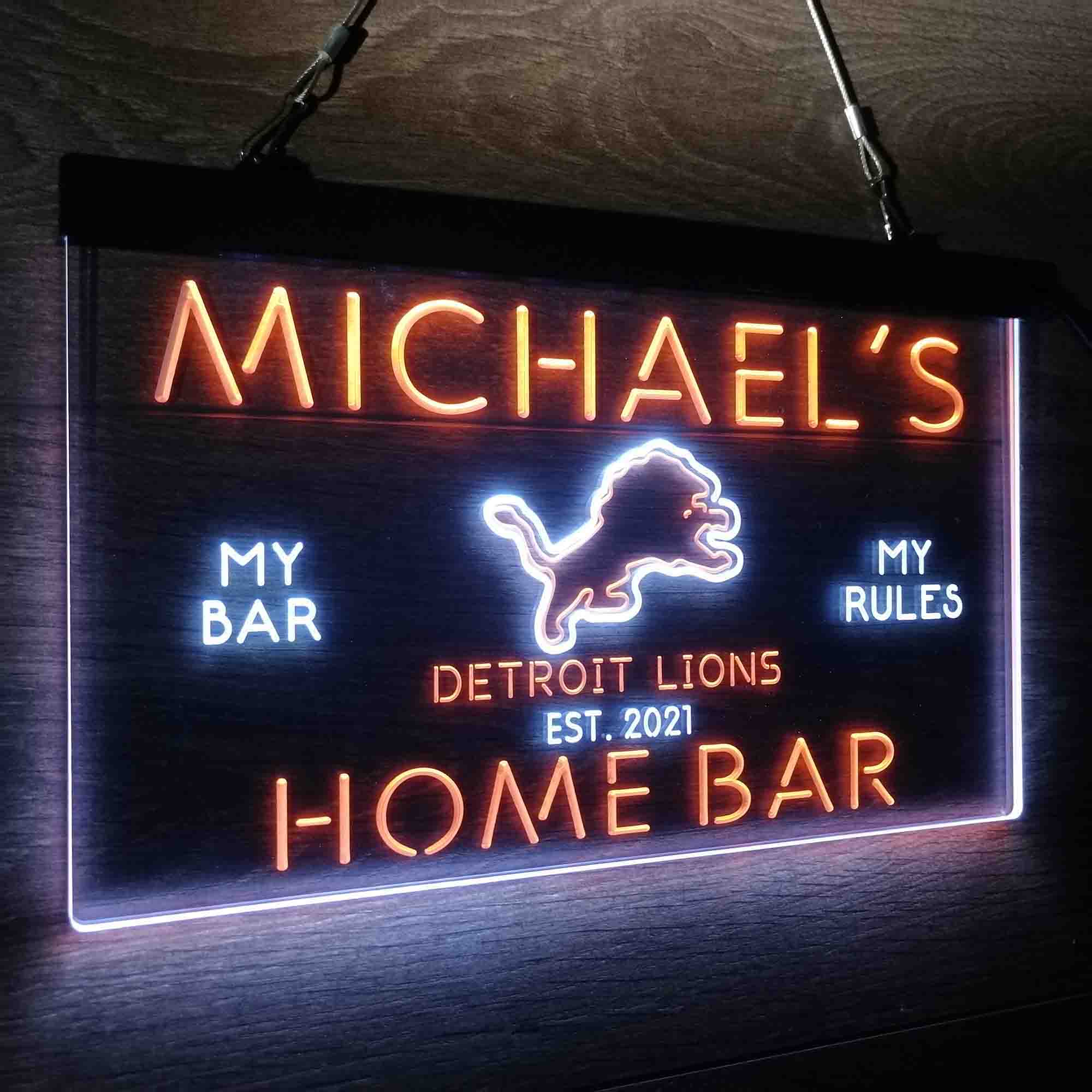 Personalized Detroits Lion Football Bar Neon-Like LED Sign - Image 19