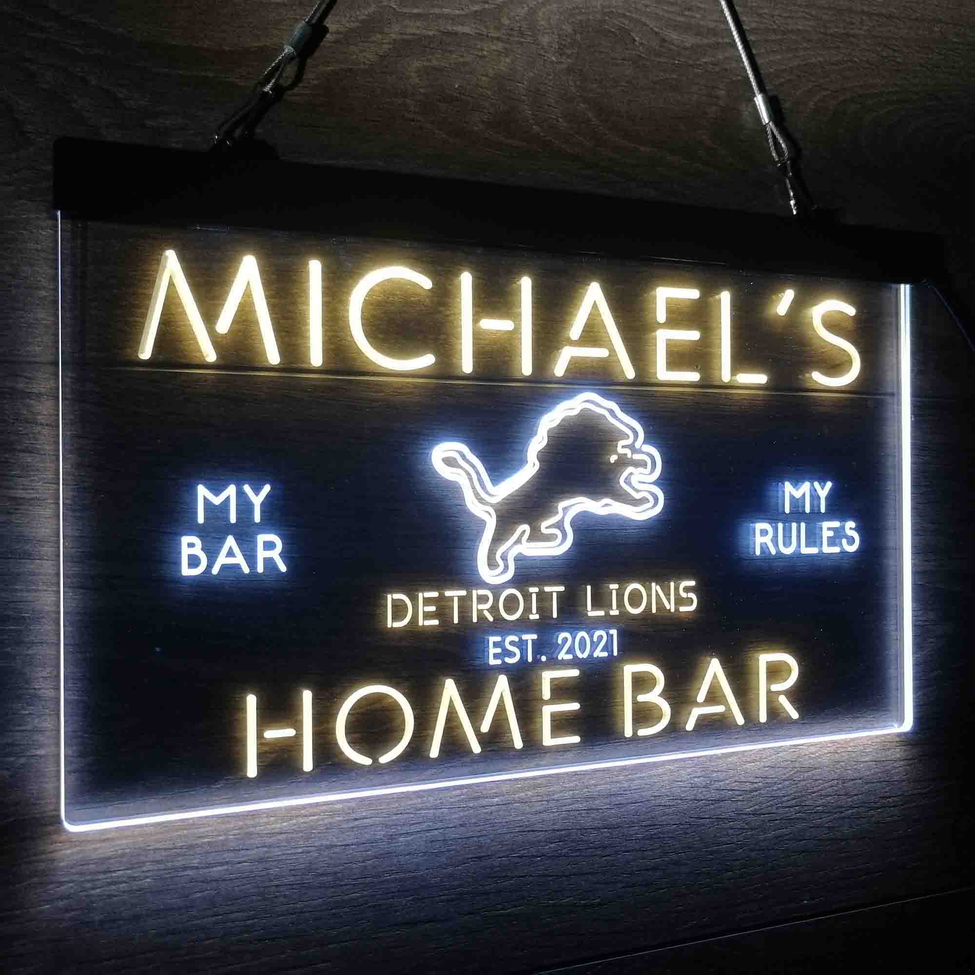Personalized Detroits Lion Football Bar Neon-Like LED Sign - Image 20