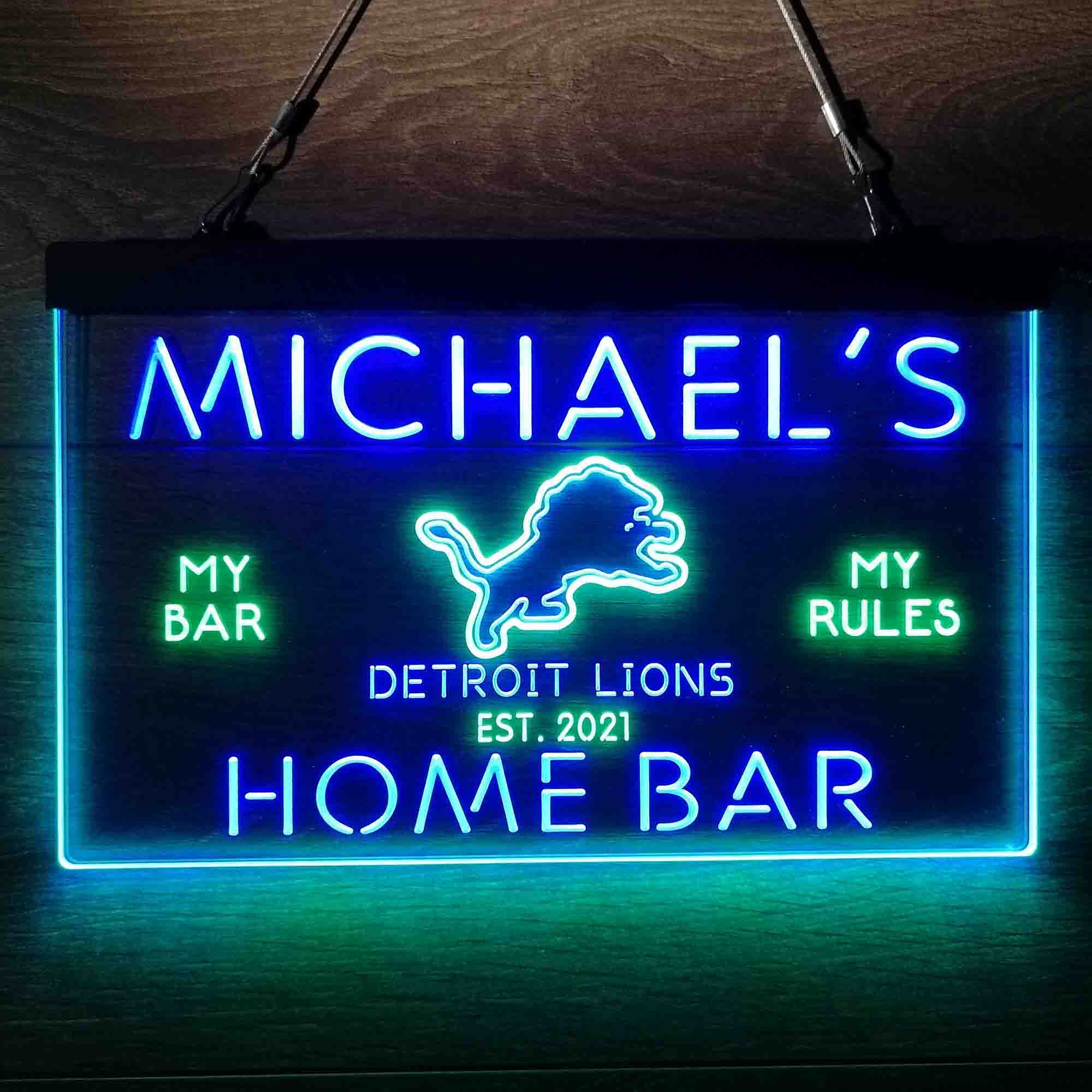 Personalized Detroits Lion Football Bar Neon-Like LED Sign - Image 4