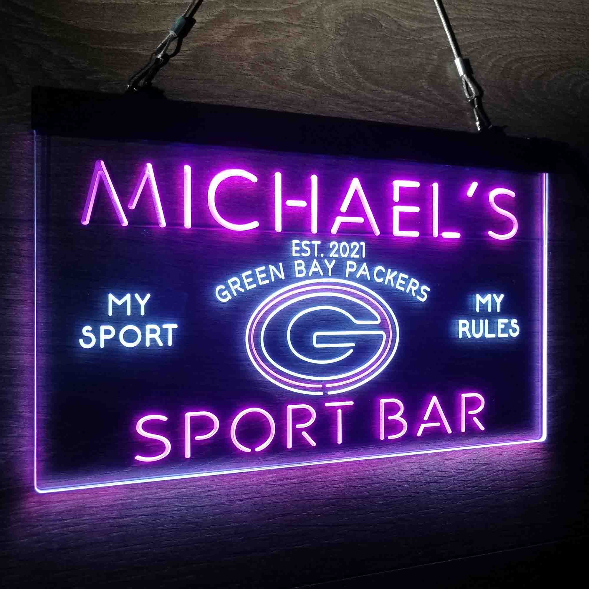 Personalized Green Bay Packers Neon-Like LED Sign - Image 16