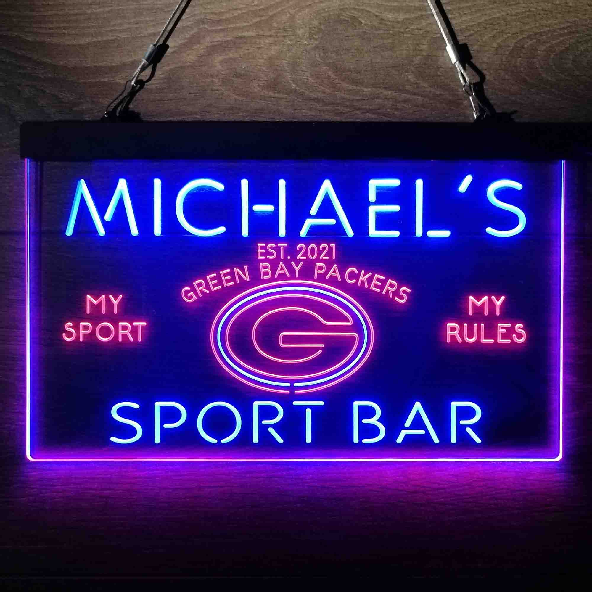 Personalized Green Bay Packers Neon-Like LED Sign - Image 2
