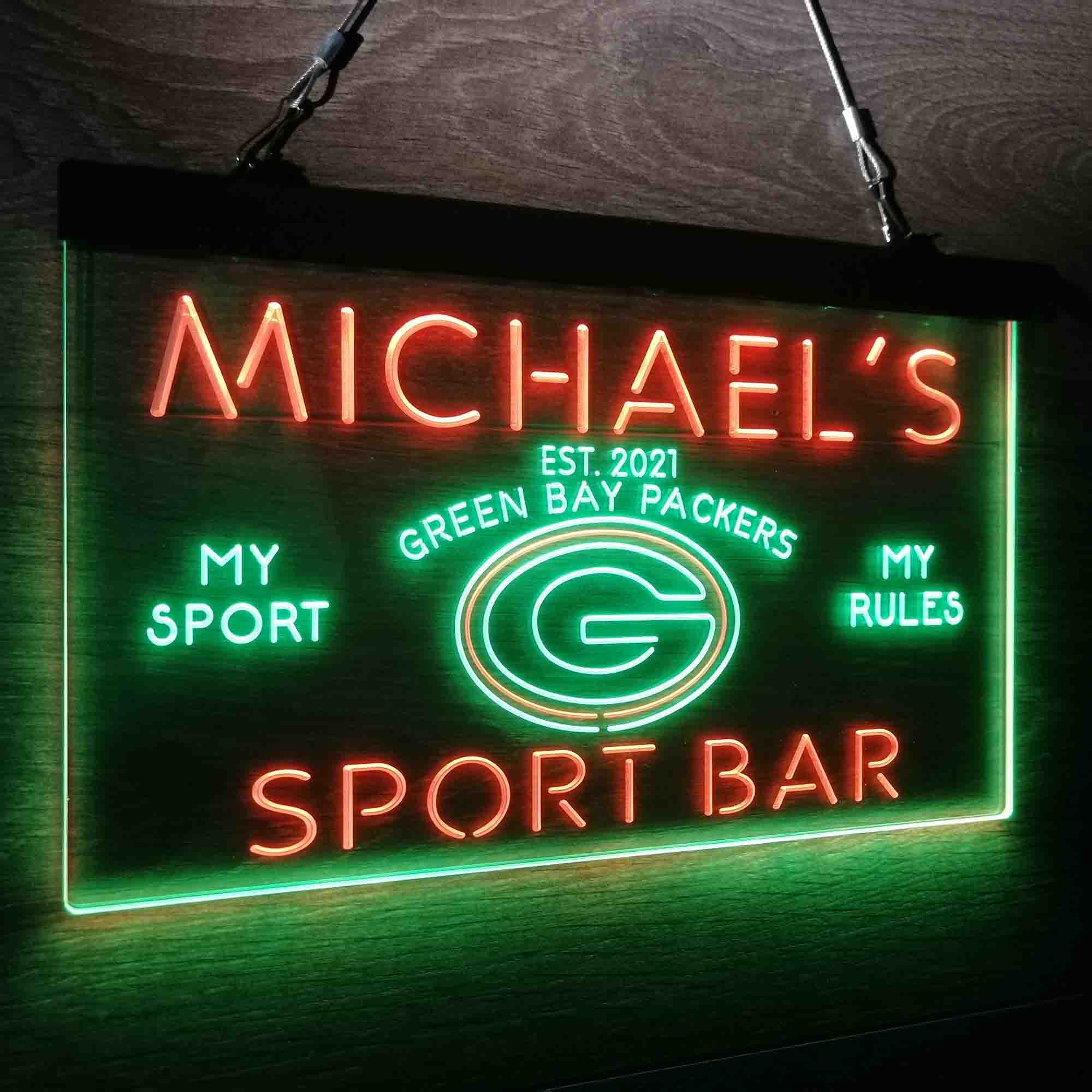 Personalized Green Bay Packers Neon-Like LED Sign - Image 21