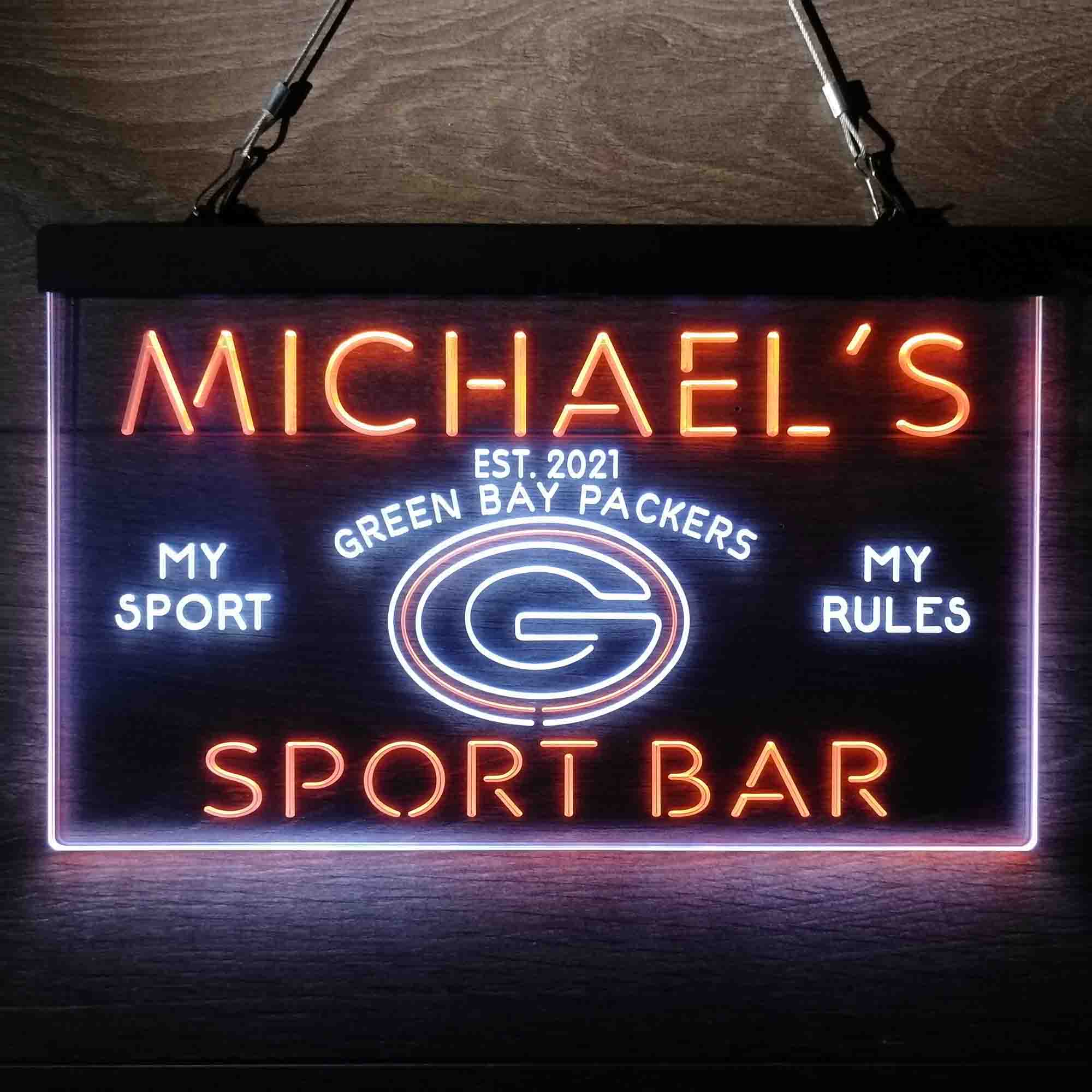 Personalized Green Bay Packers Neon-Like LED Sign - Image 6
