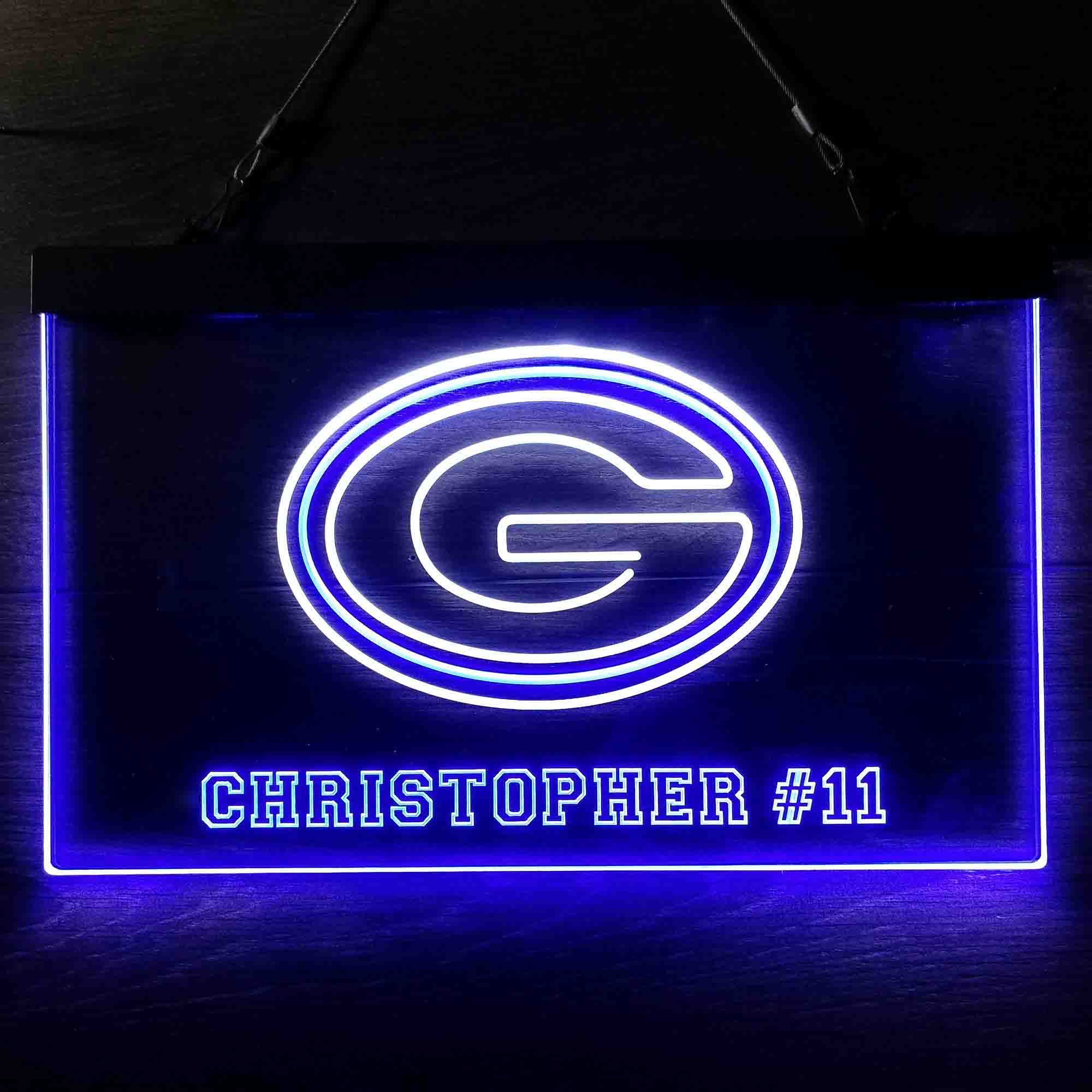 Personalized Green Bay Packers Team Number Neon-Like LED Sign - Image 10