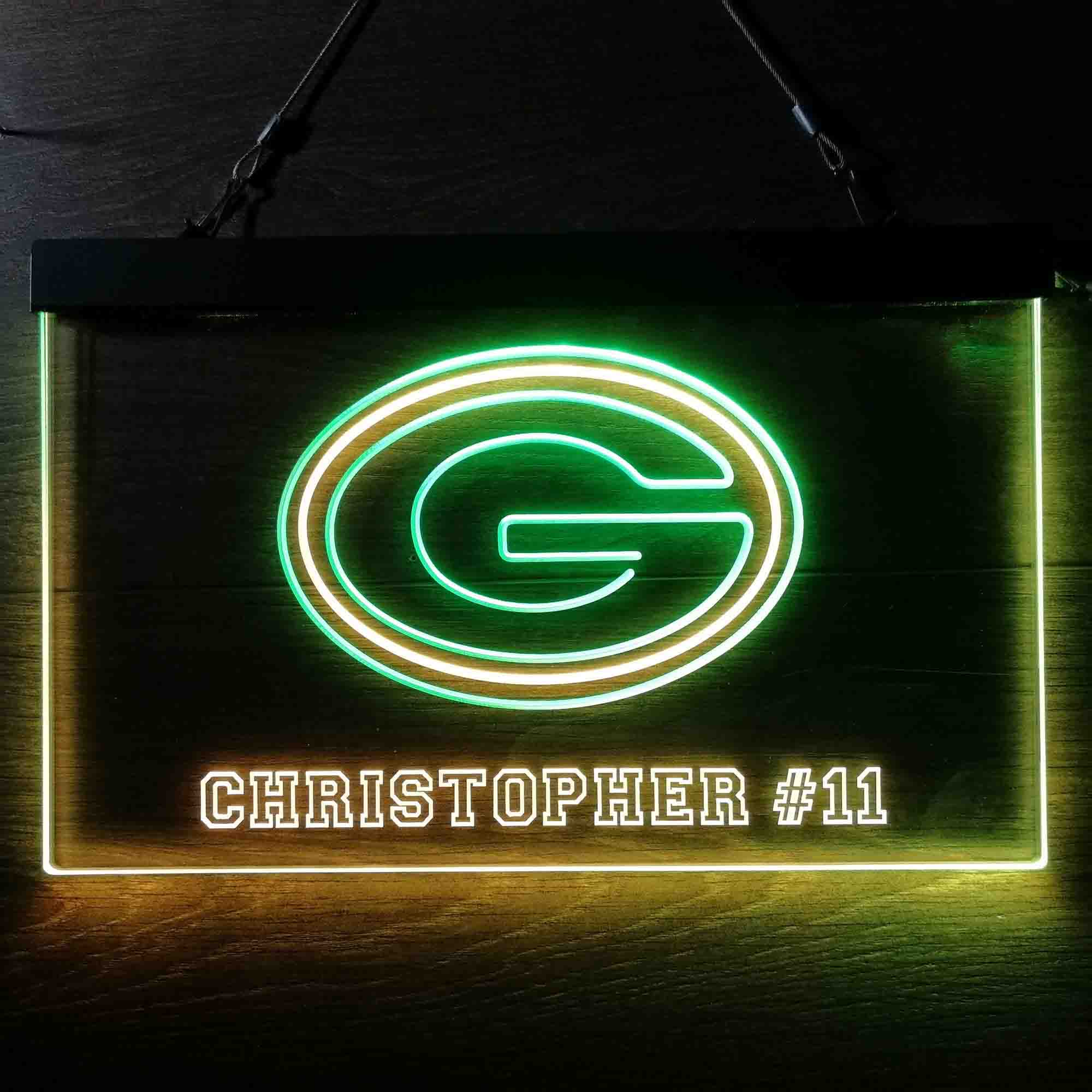 Personalized Green Bay Packers Team Number Neon-Like LED Sign - Image 11