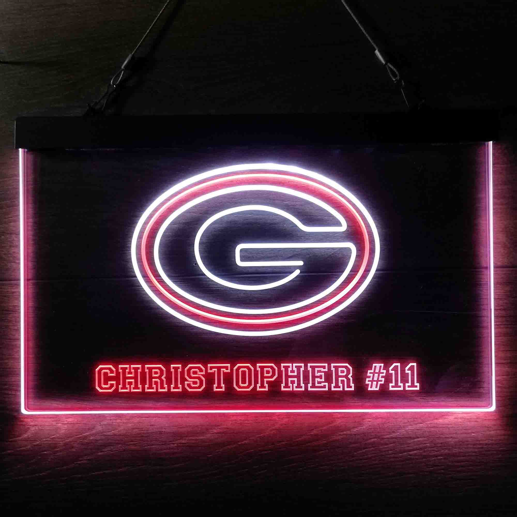 Personalized Green Bay Packers Team Number Neon-Like LED Sign - Image 13