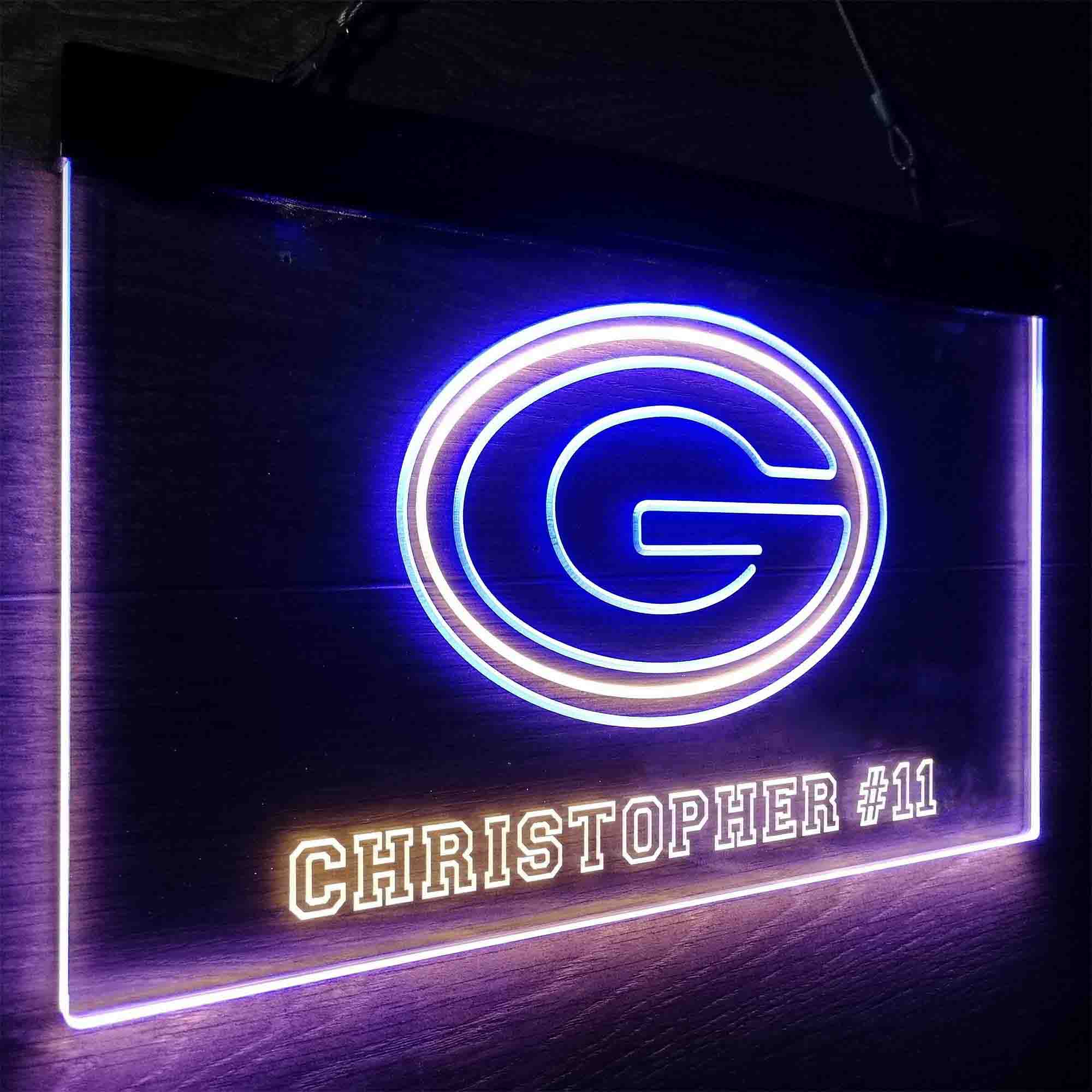 Personalized Green Bay Packers Team Number Neon-Like LED Sign - Image 20